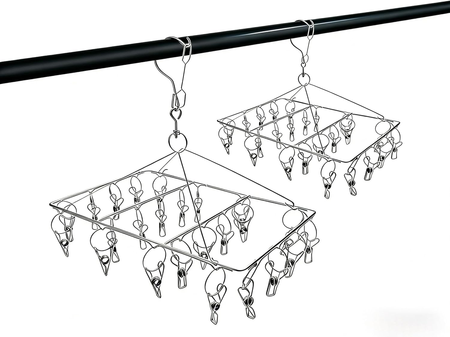 Thumbnail 6 de Stainless Steel Sock Drying Rack 36 pegs