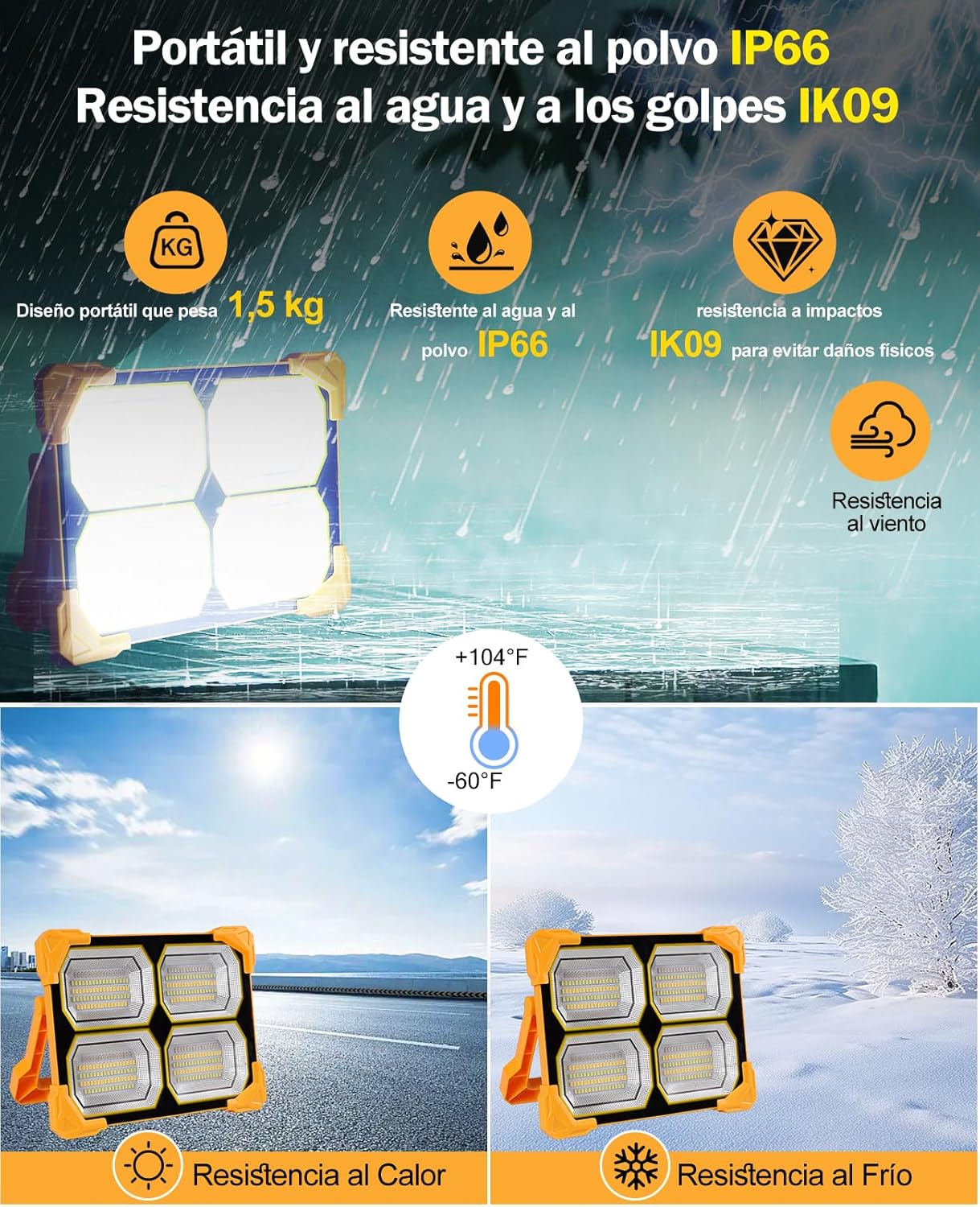 Thumbnail 1 de Luce solare LED esterno da 300W: faretto portatile per cantiere, giardino ed emergenze