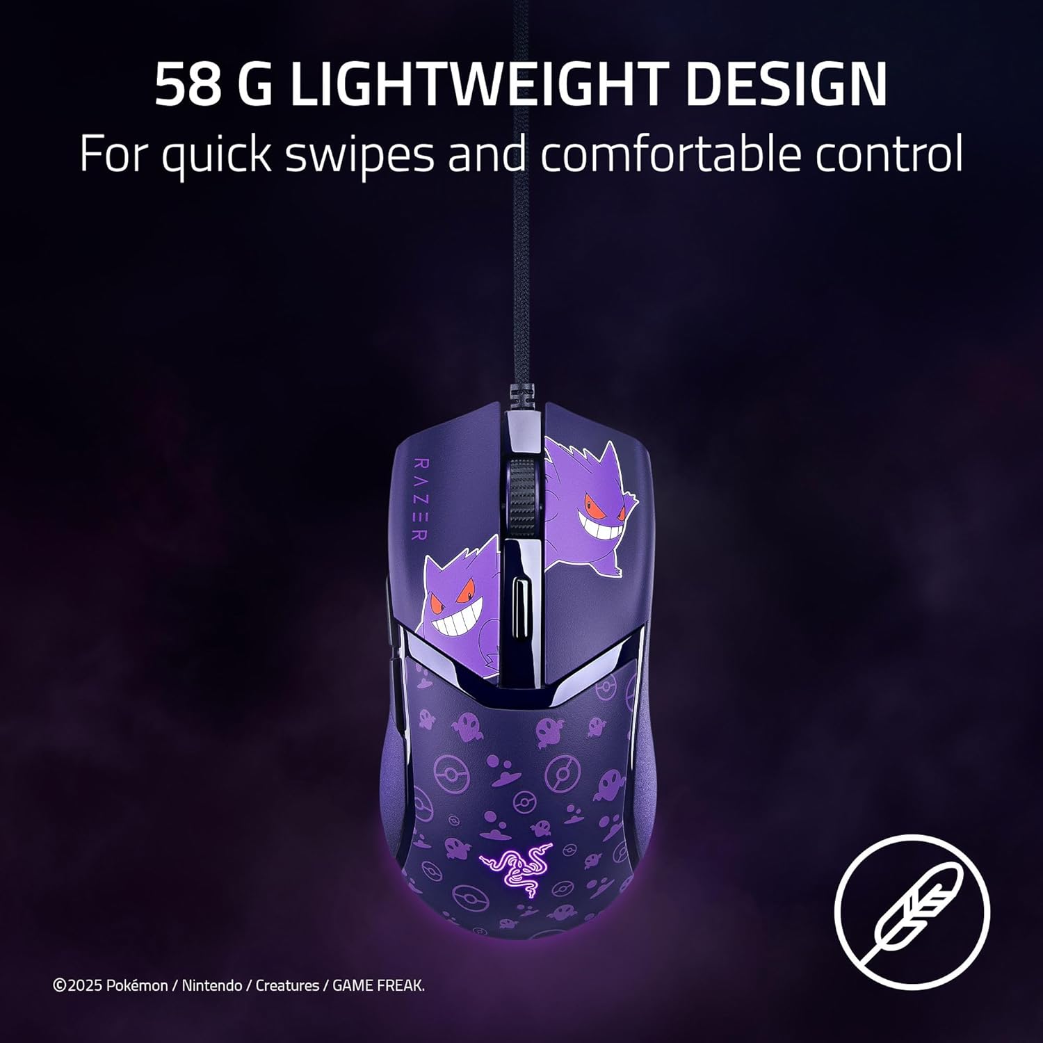 Detalle 2 de Razer Cobra Pokemon Gengar 58g Gaming Mouse