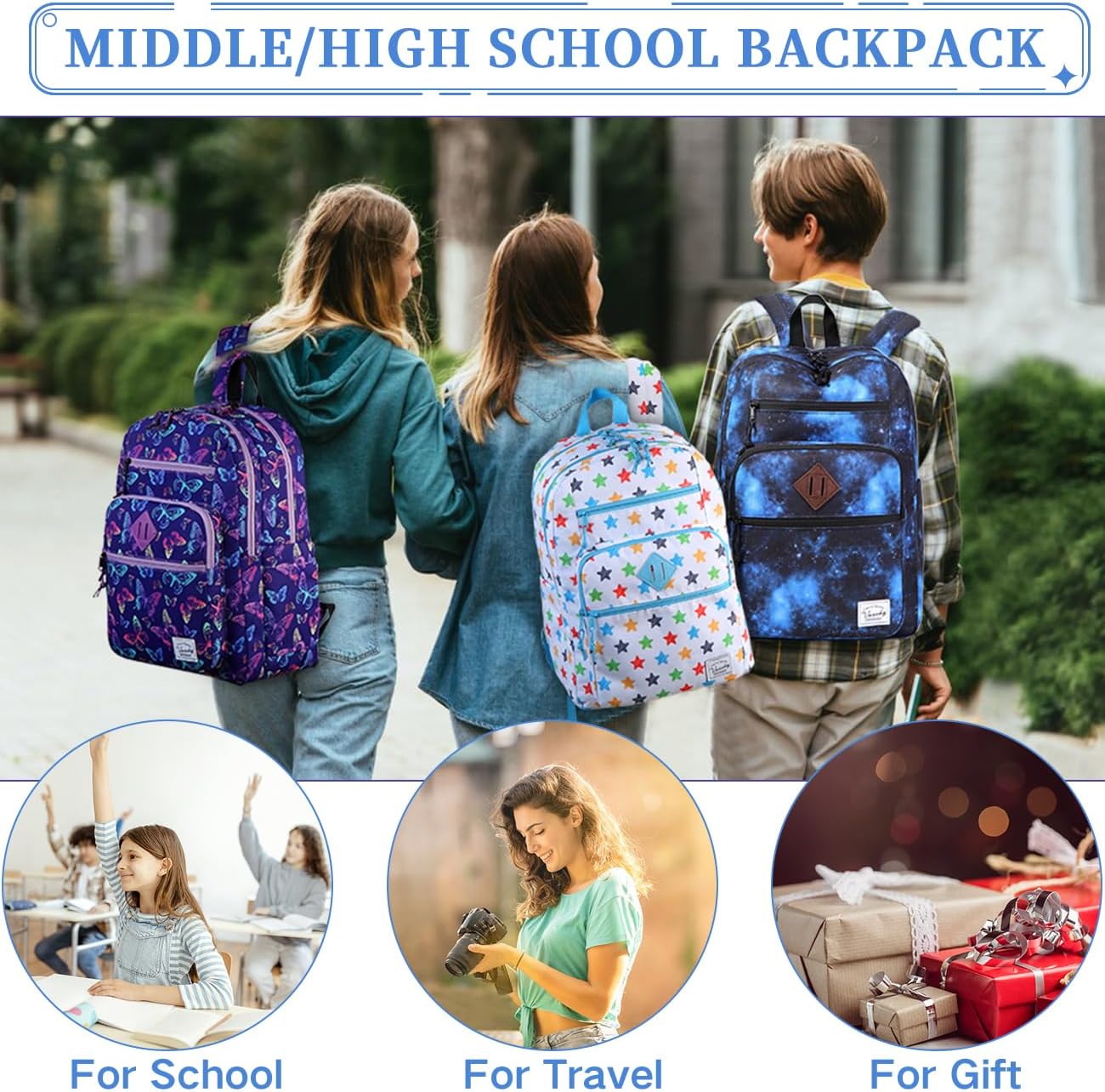 Thumbnail 6 de VASCHY 21L Lightweight School Backpack (water-resistant, 15.6 inch) for teens and adults