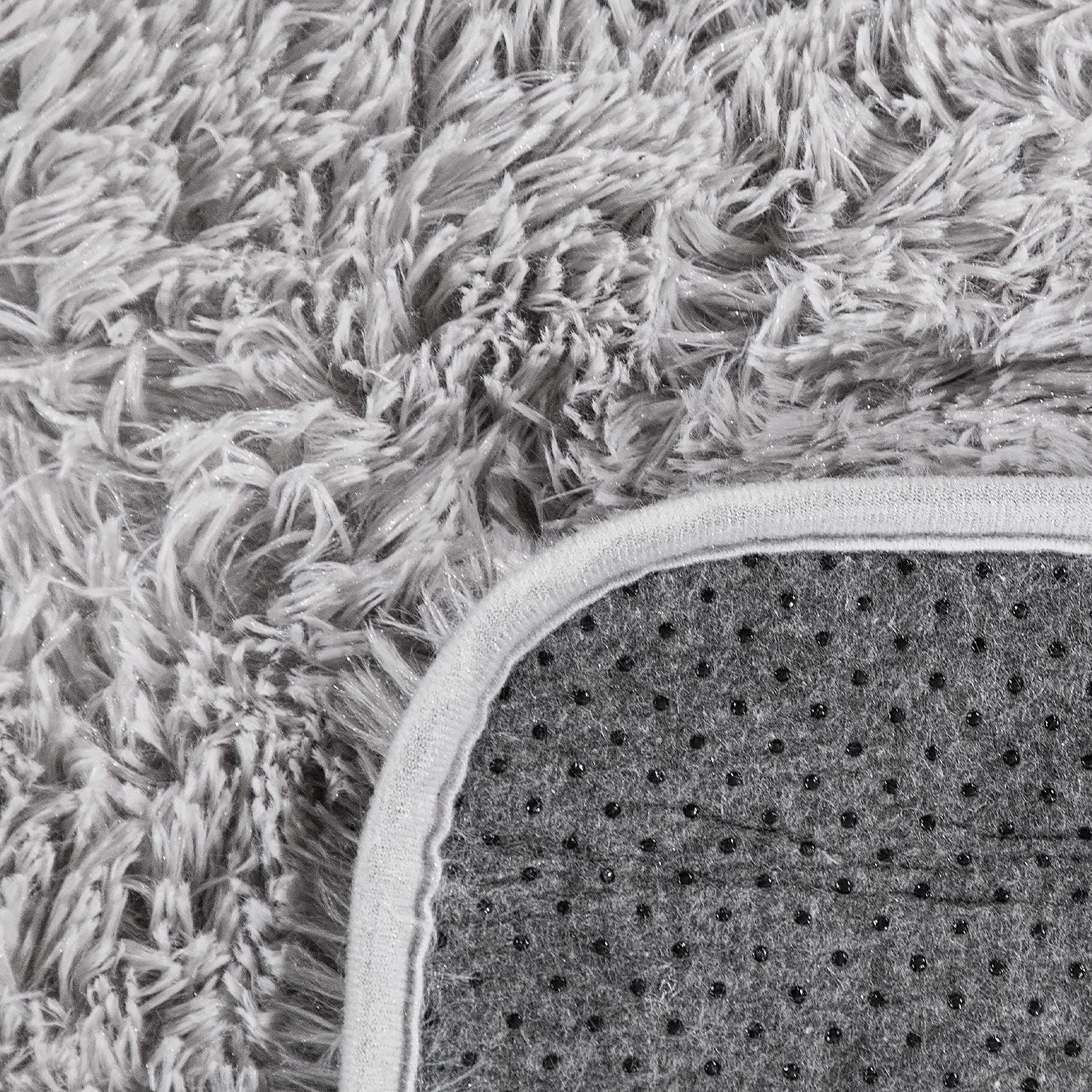 Thumbnail 4 de Paco Home Tapis Shaggy 160x220 cm Argent