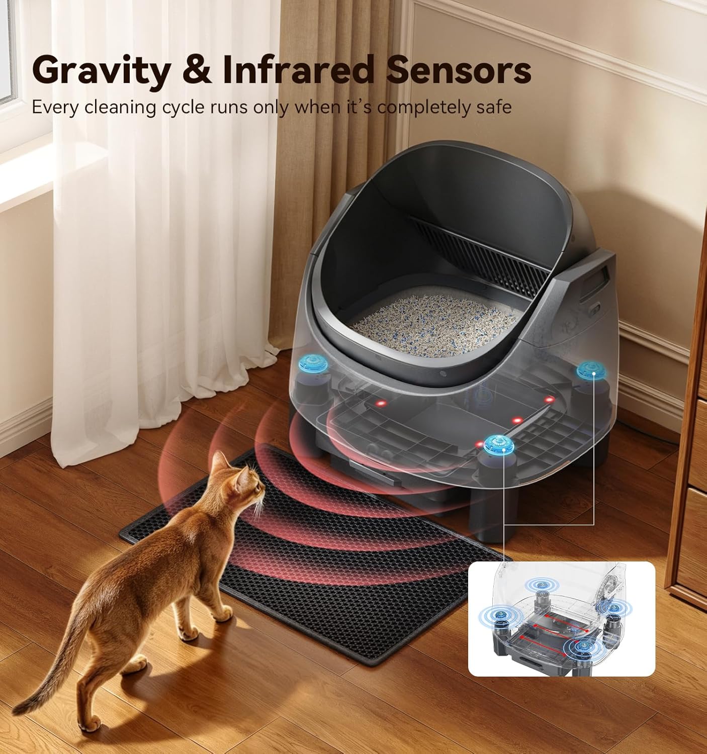 Thumbnail 4 de FeelNeedy Self-C Cleaning Open-Top Cat Litter Tray with App Control