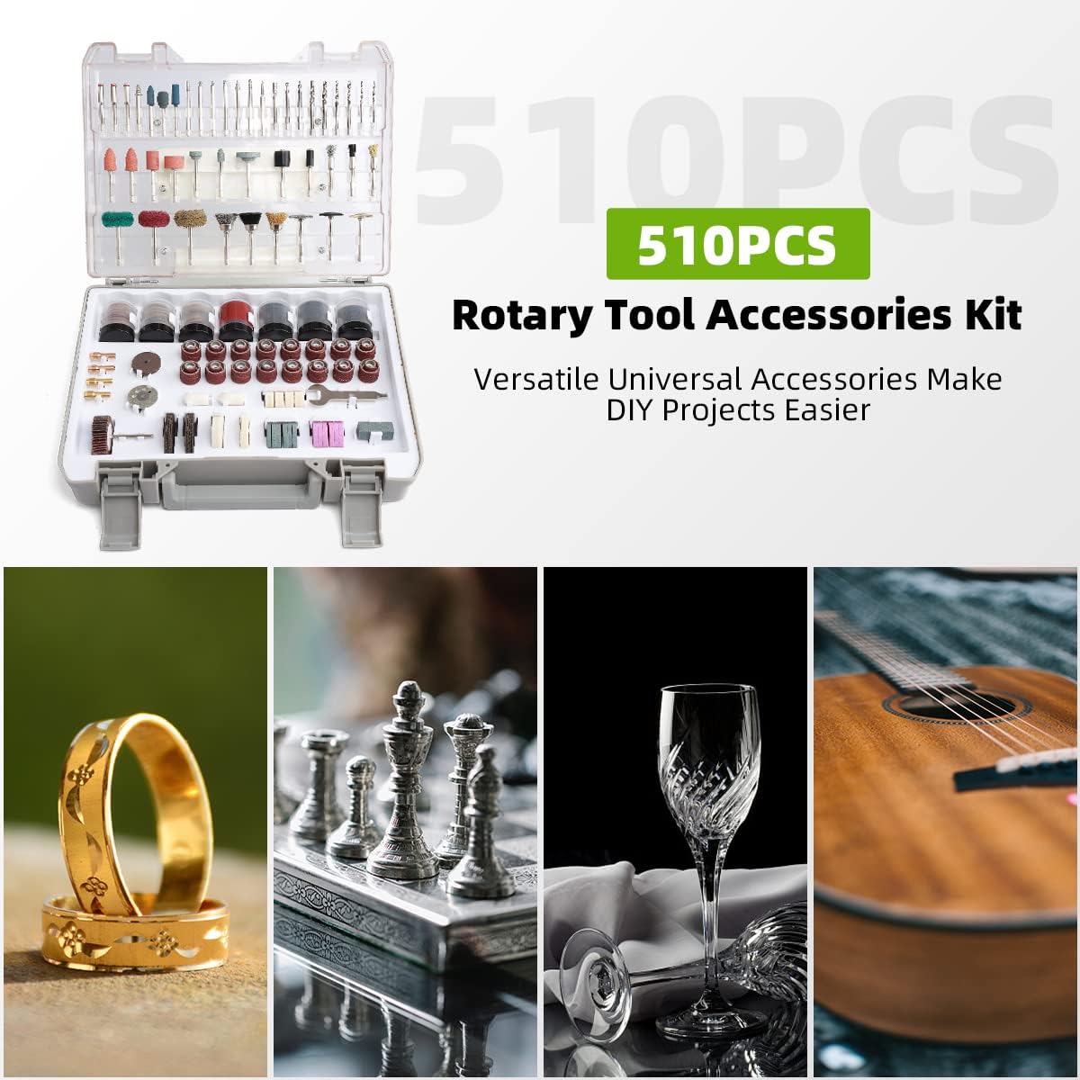 Thumbnail 5 de Huepar Tools Coffret 510 pièces pour outils rotatifs