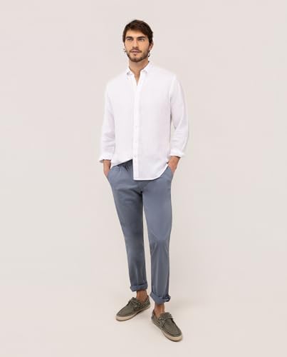 Detalle 2 de El Ganso Camisa Lino Garment Dyed Button Down Blanco — análisis práctico de compra