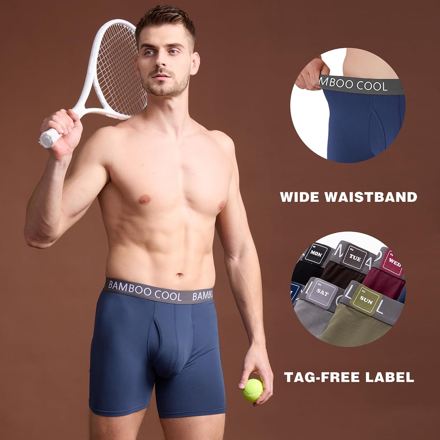 Thumbnail 3 de BAMBOO COOL Ultra ComfortSoft Boxer Briefs 92% Rayon