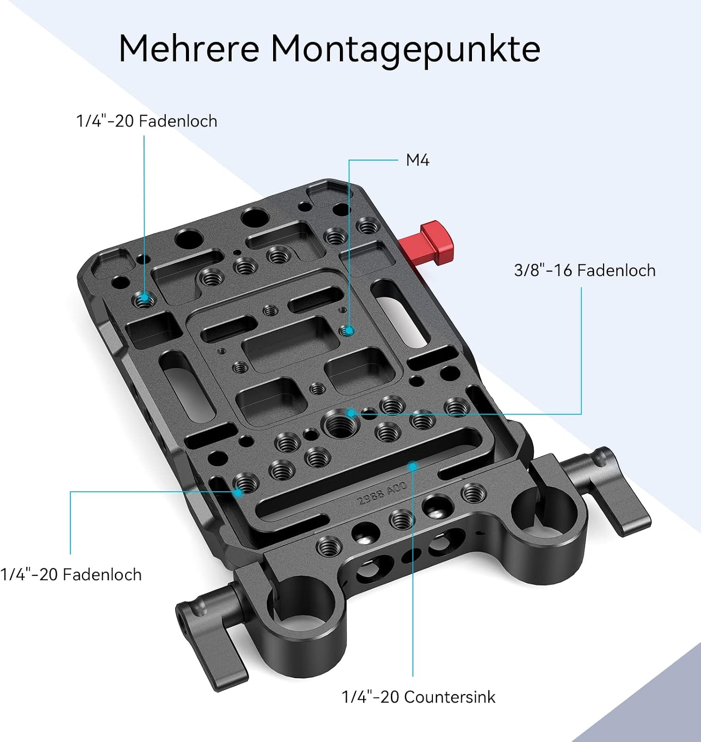 Thumbnail 1 de SmallRig V-Mount Batterieplatte mit Dual 15mm Rod Clamp – passend für viele V-Mount-Akkus (inkl. URSA mini)