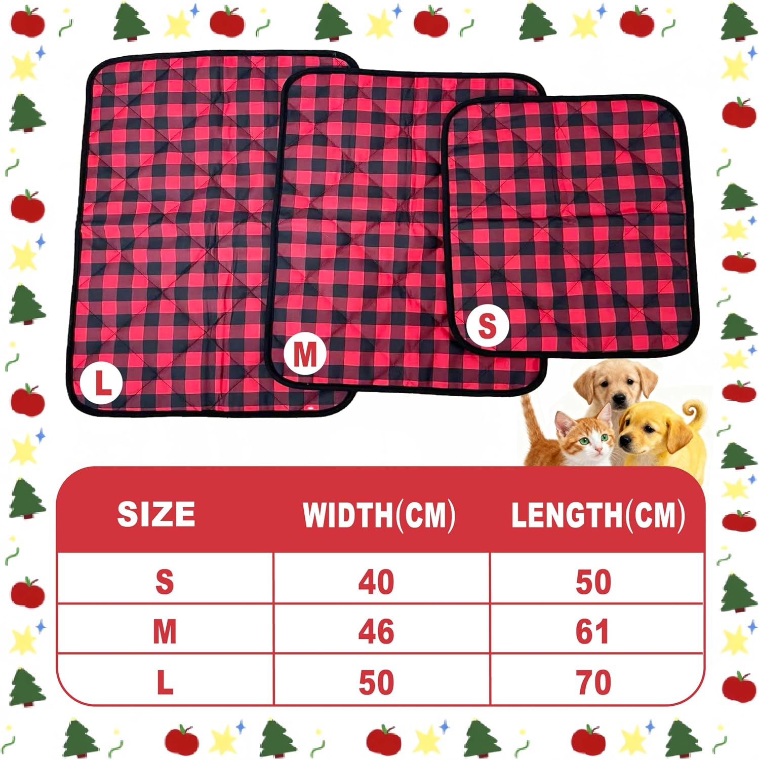 Thumbnail 6 de HuaCommerce Self-Heating Pet Mat for Dogs and Cats (46x61cm) — Christmas-Themed, Non-Slip, Machine Washable
