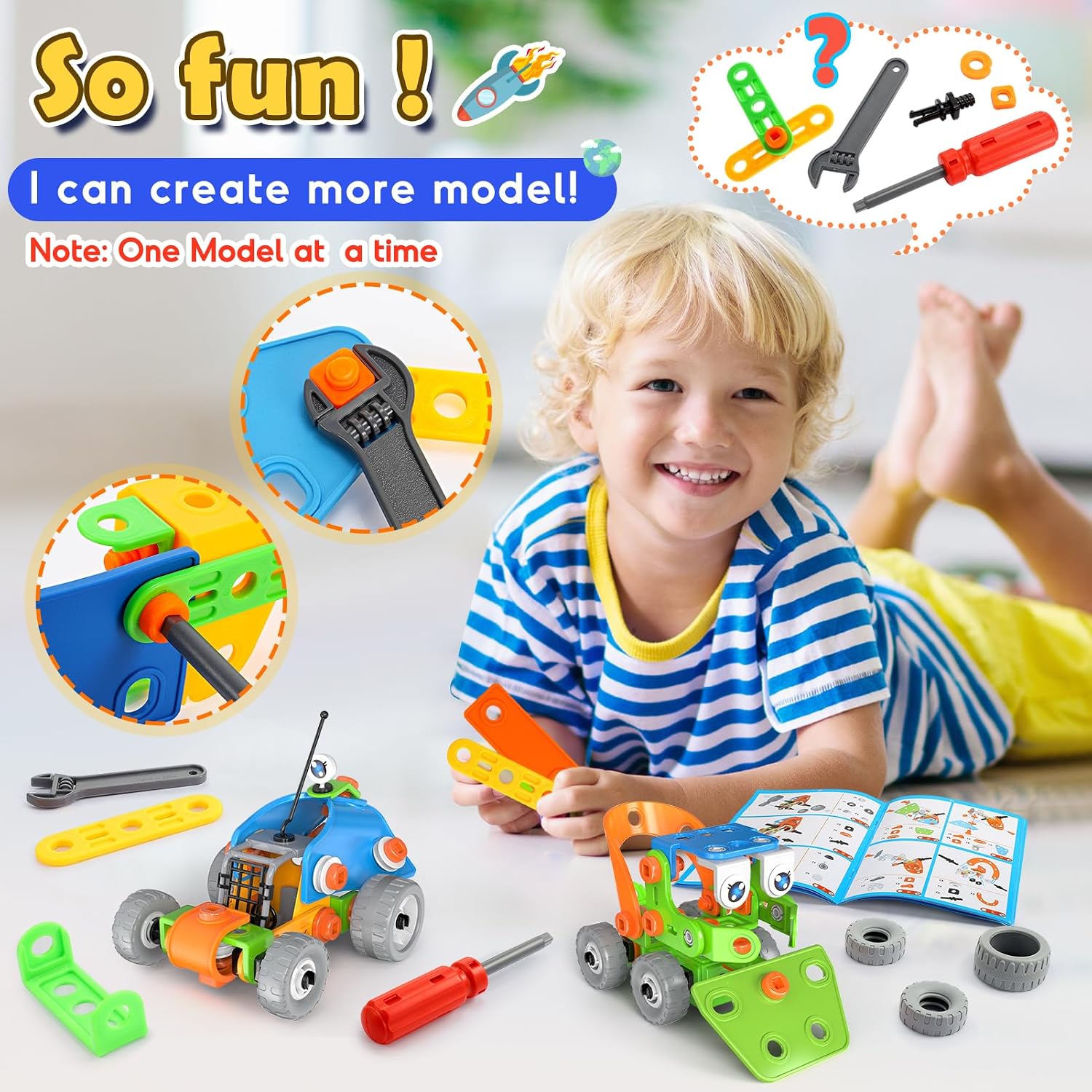Detalle 2 de iKidiki Giochi Costruzioni 10 in 1 STEM 5-10 anni