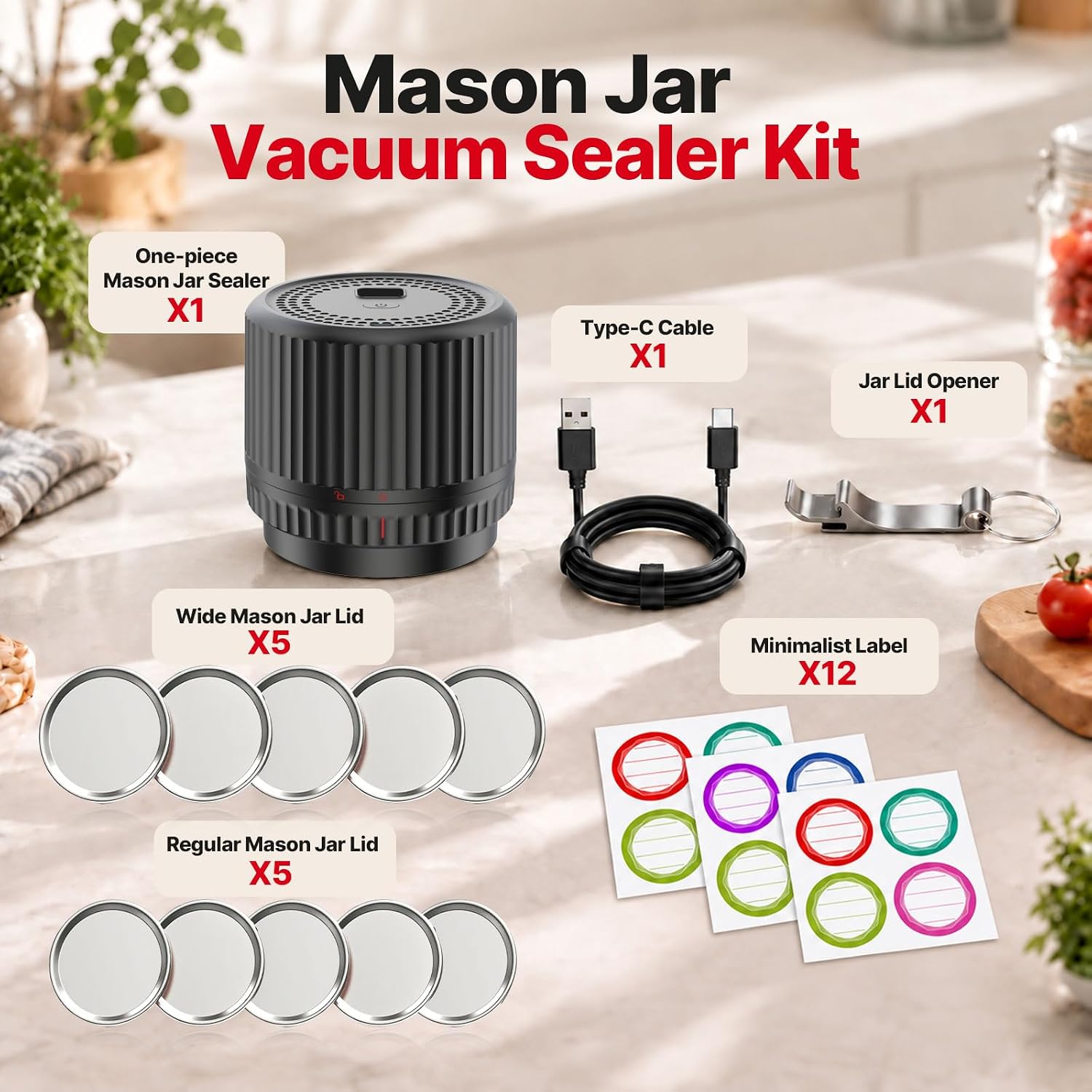 Thumbnail 6 de UNERVER Electric Mason Jar Vacuum Sealer