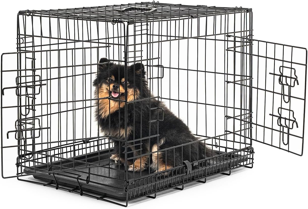 Thumbnail 6 de Lionto Caisse de Transport pour Chiens et Chats – Cage Polyvalente avec bac en plastique hygiénique et cloison, 106x71x77 cm, noir