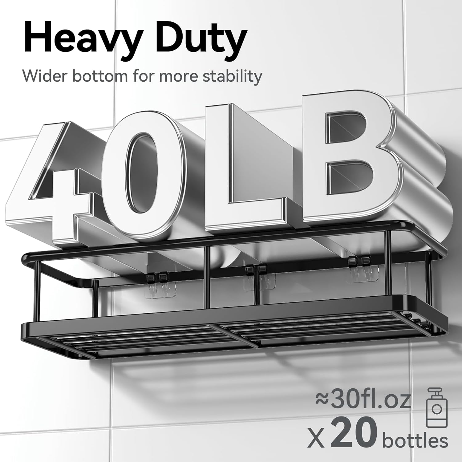 Thumbnail 3 de YASONIC Shower Caddy, XXL Rustproof Shelves