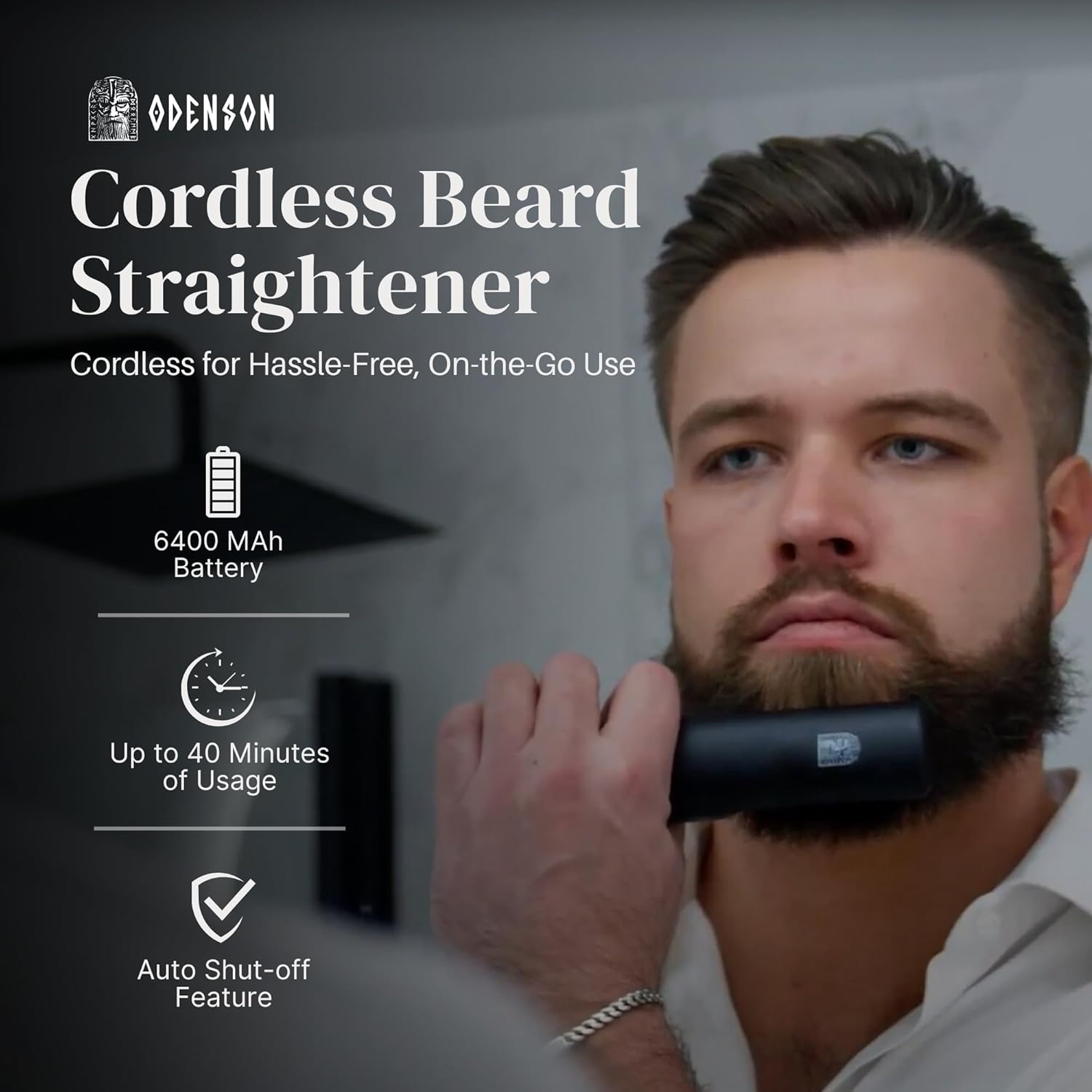 Thumbnail 5 de Odenson Beard Forger cepillo y alisador térmico para barba