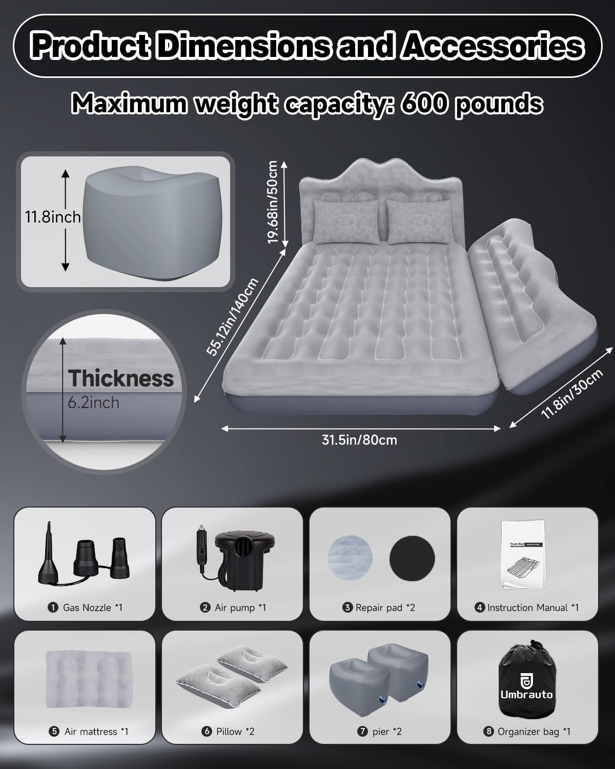 Detalle de Umbrauto Car Air Mattress