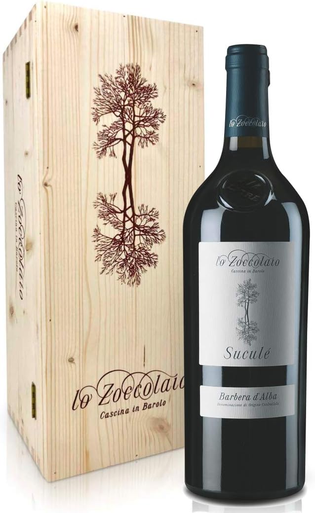 Detalle de Lo Zoccolaio Barbera d'Alba DOC Superiore 🍷 En estuche de madera