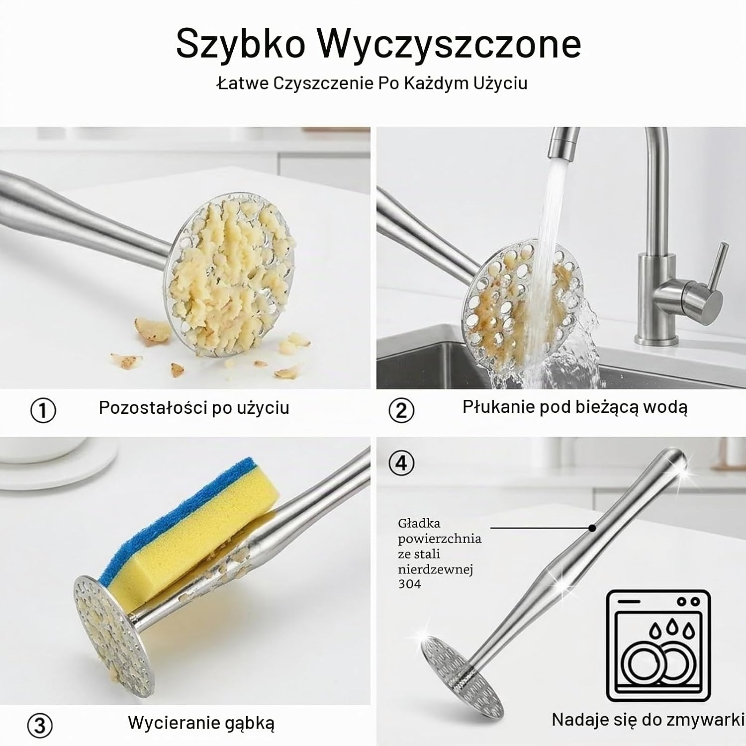 Detalle 1 de Brizuf 1 – tłuczek do ziemniaków ze stali nierdzewnej, 27,5 cm