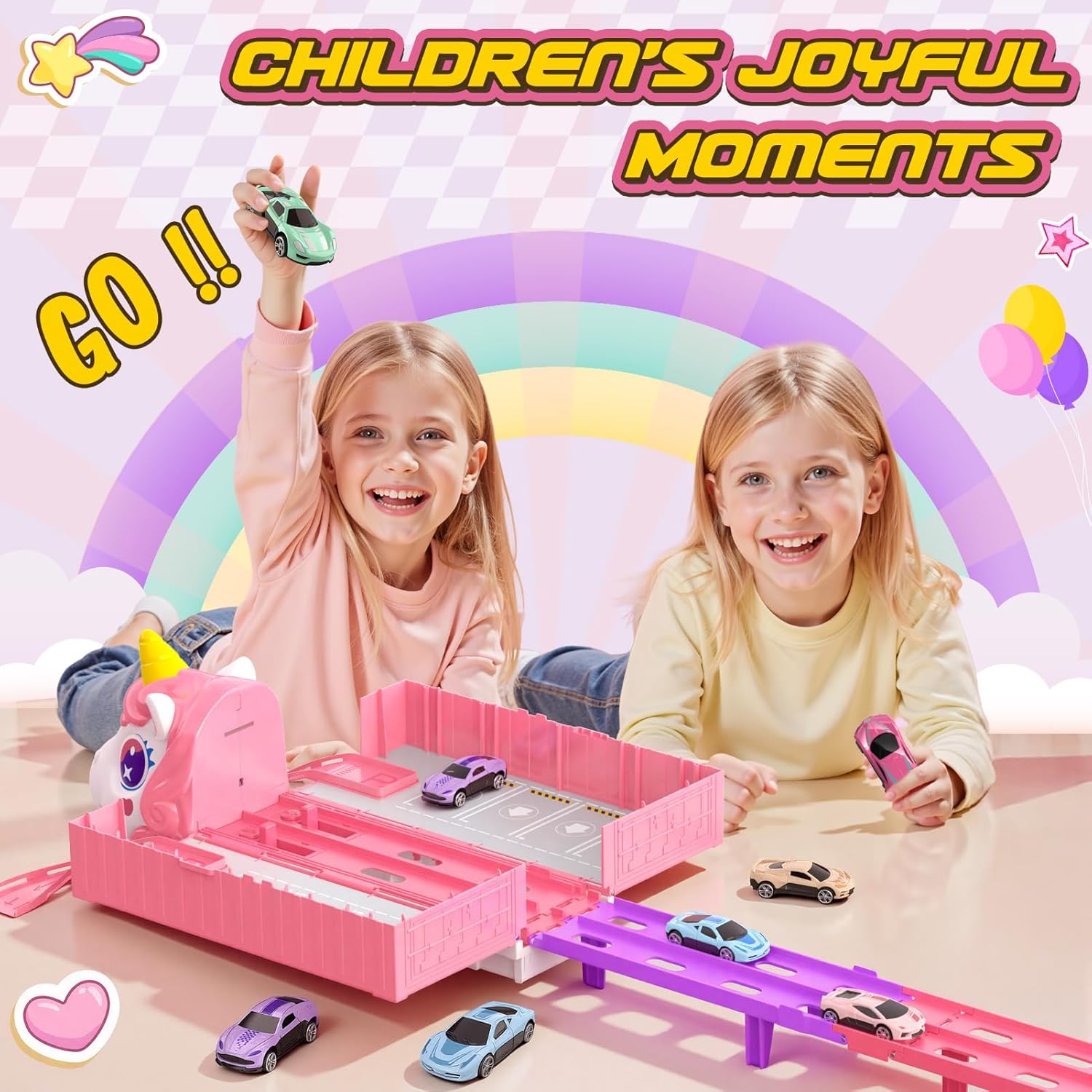 Thumbnail 4 de EUTOYZ Unicorn Toy Cars for Toddlers: Multifunctional Unicorn Transport Truck Playset