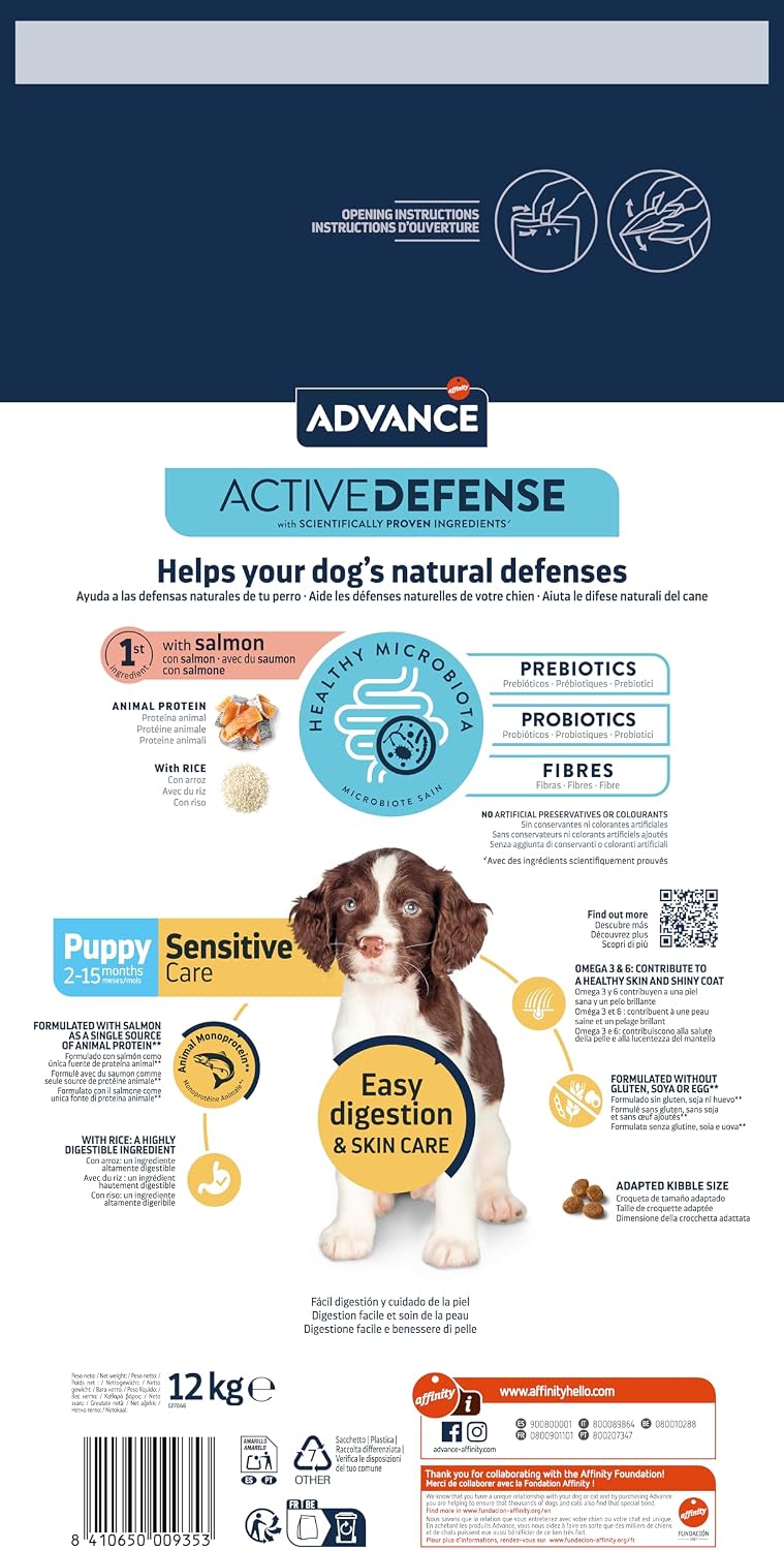 Detalle de Advance Puppy Sensitive – karma dla szczeniąt z łososiem i ryżem