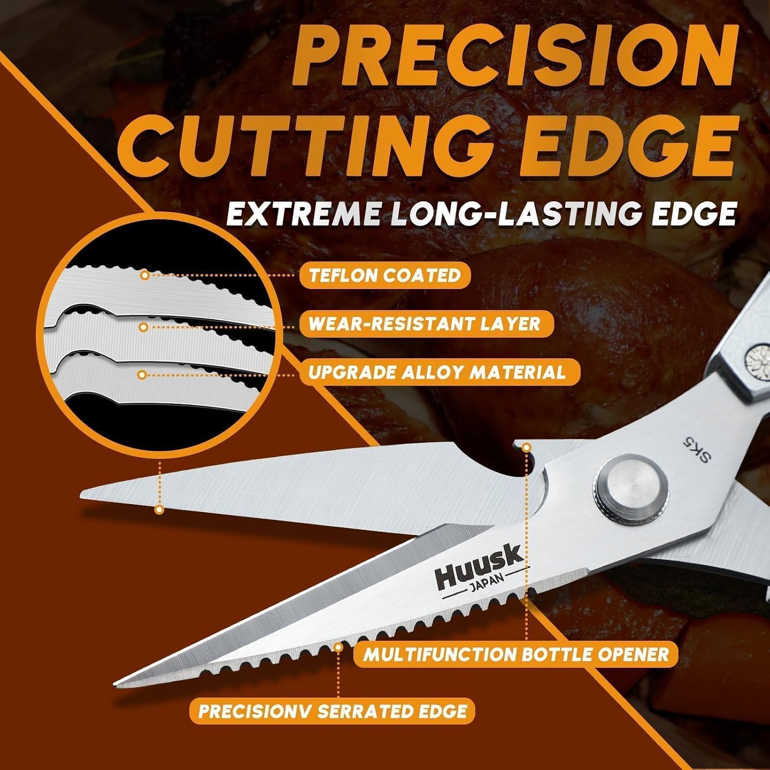 Detalle de HUUSK Stainless Steel Kitchen Scissors