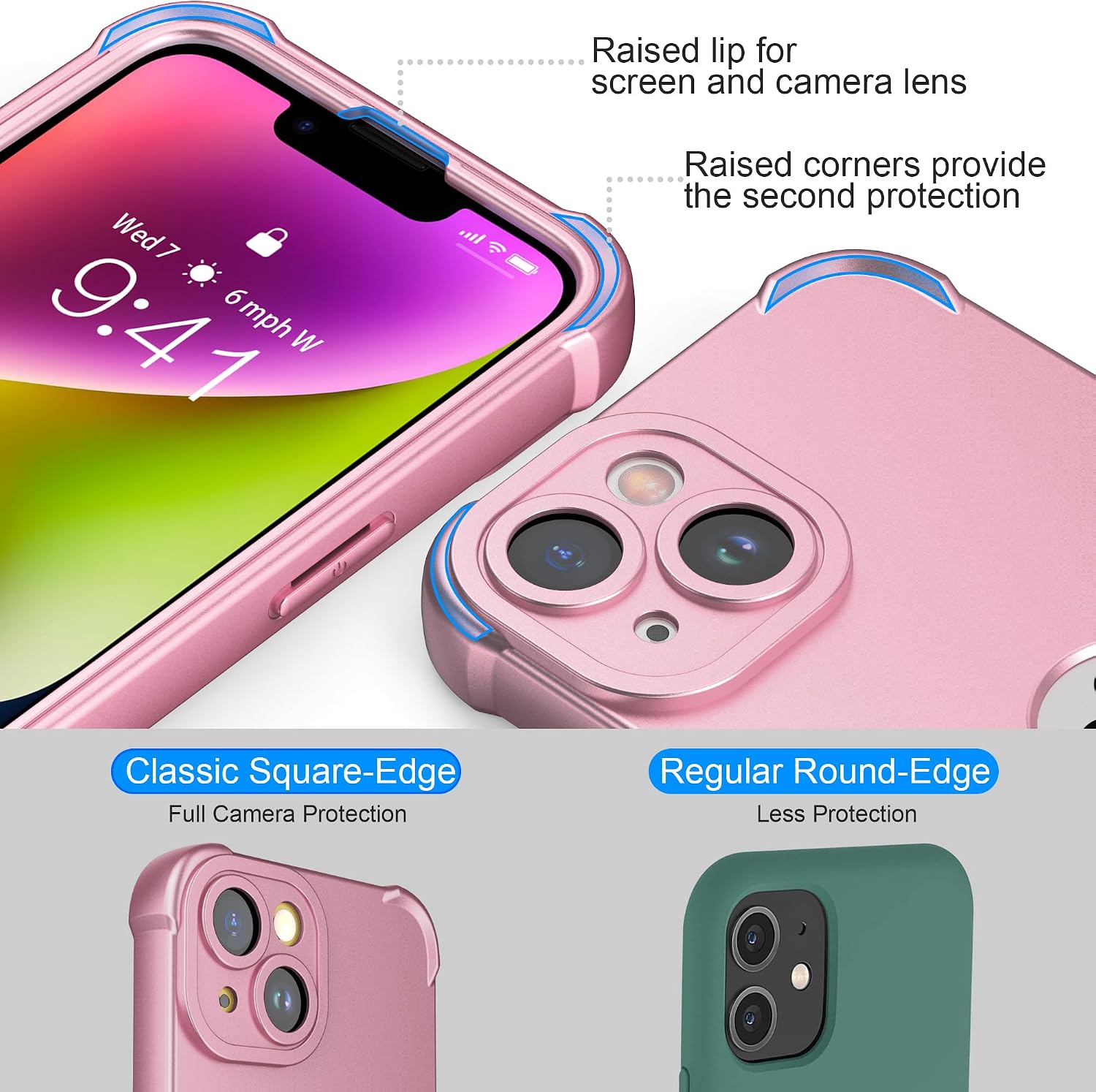 Detalle de iPhone 14 Plus silicone case with 2 glass