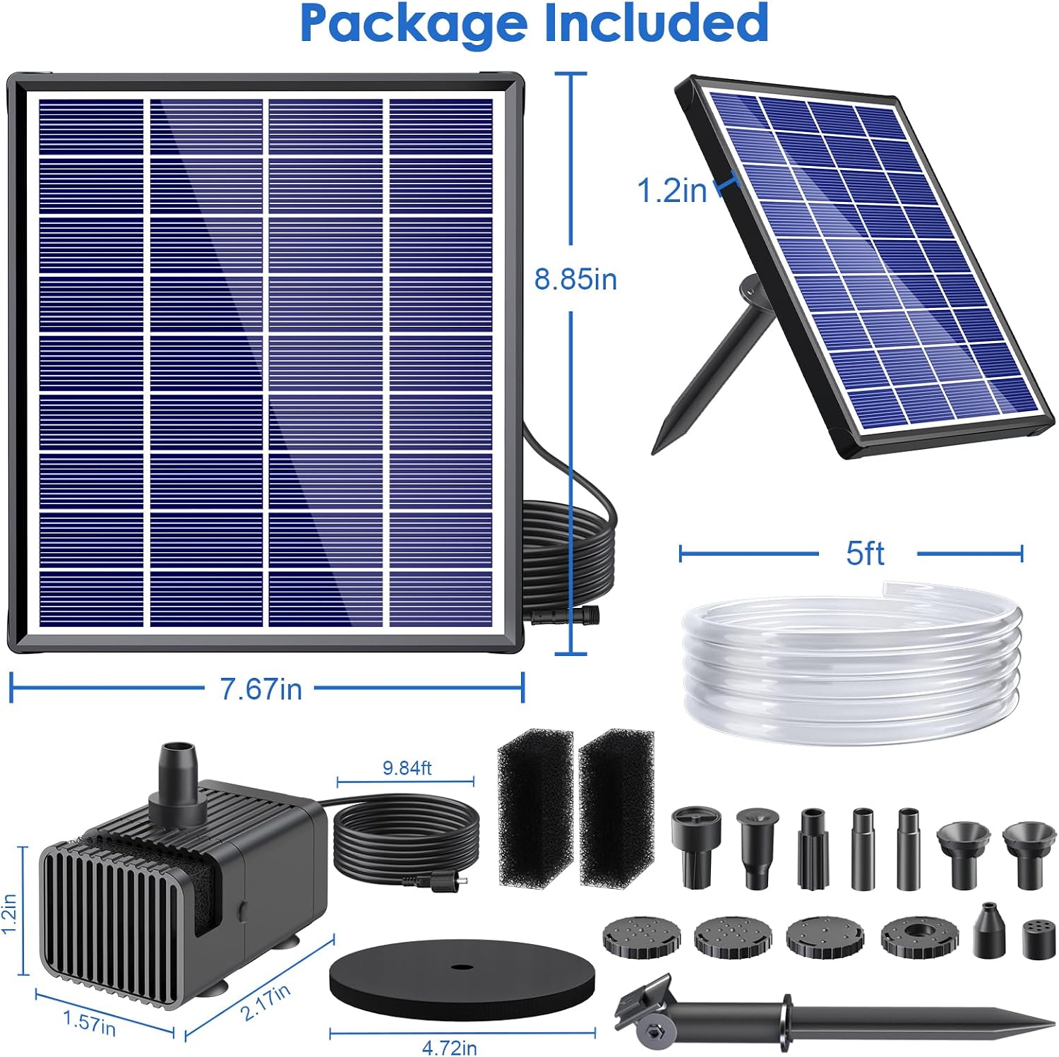 Thumbnail 6 de POPOSOAP 6.5W Solar Fountain Pump for Bird Bath with Dry-Run Protection and Double-Layer Nozzles