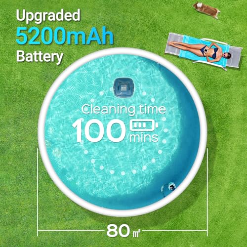 Detalle de WINNY POOL CLEANER robot piscine sans fil, 80 mÂČ đ°