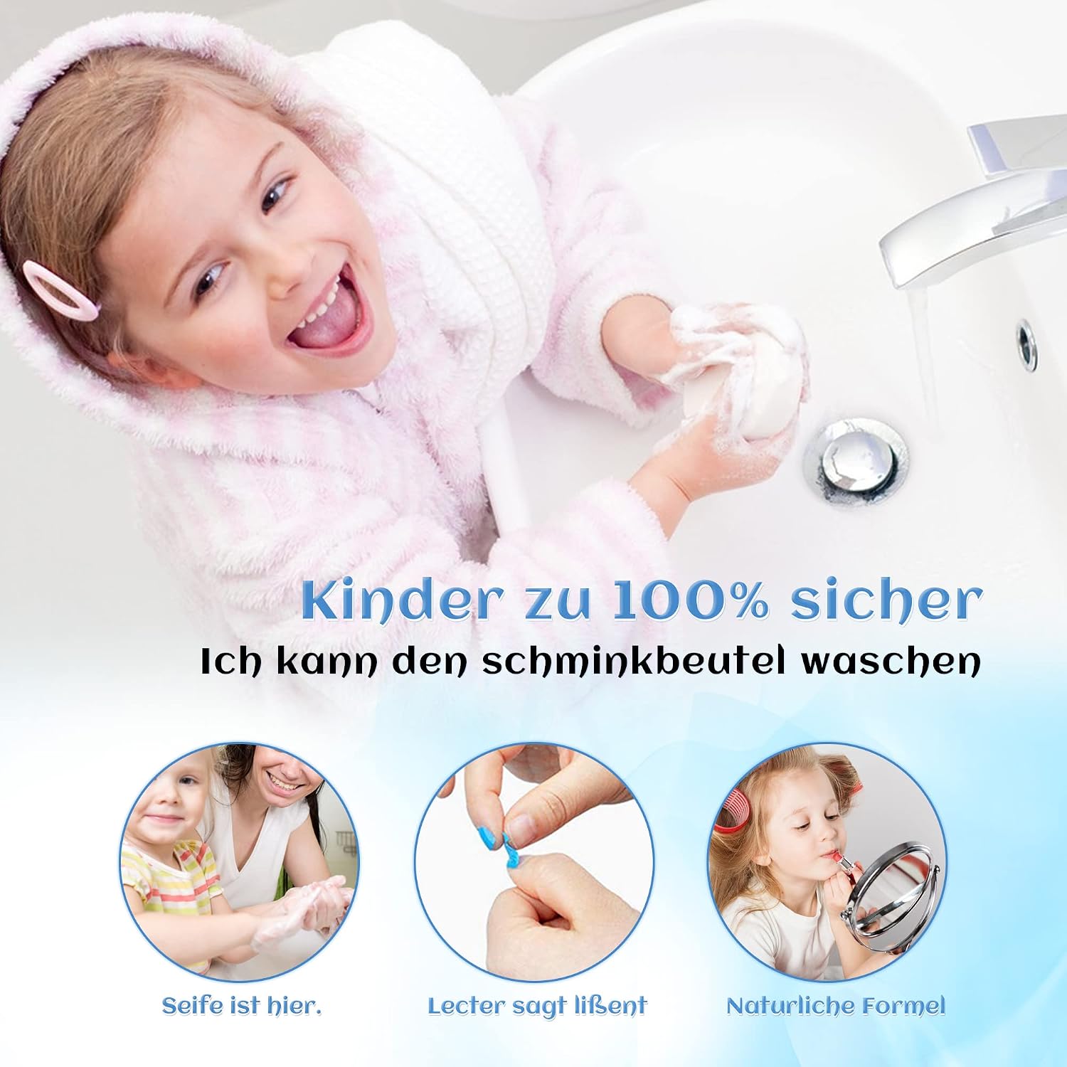 Detalle de Frozen Kinderschminke Set Mädchen – Waschbarer Schminkkoffer mit 57 Teilen