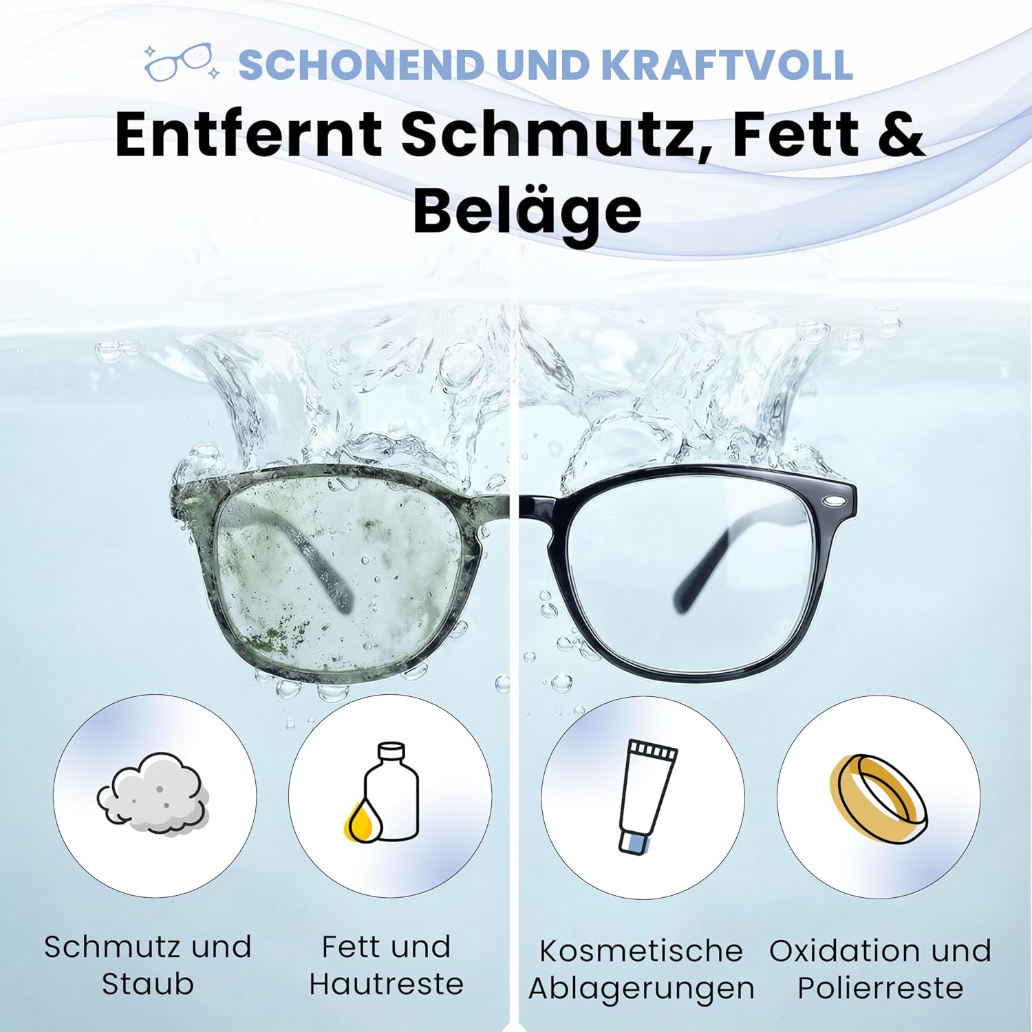 Detalle 2 de Treufix Ultraschallreiniger Konzentrat – Brillen- & Schmuckreiniger, 750 ml, Made in Germany