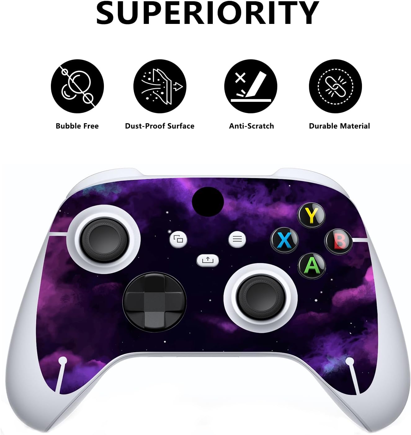 Detalle 2 de Playvital Purple Deep Space Custom Vinyl Skins for Xbox Series S (Console + Controller)