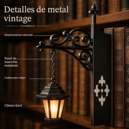 Detalle de Aukojoy Linterna de biblioteca decorativa para estantería: luz LED suave para tu rincón de lectura