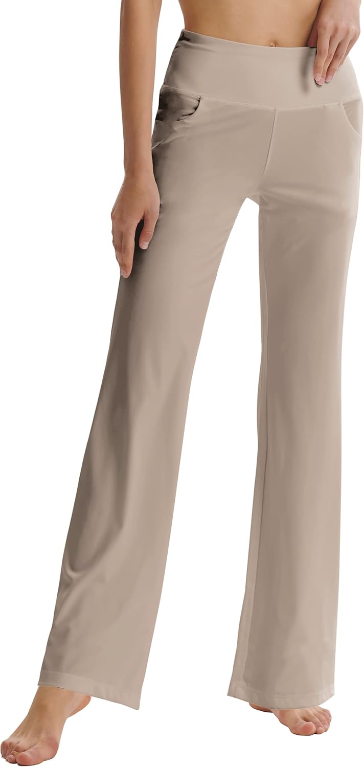 Thumbnail 6 de Laier Women's Red Yoga Pants with Pockets High Waist Flared Bootleg