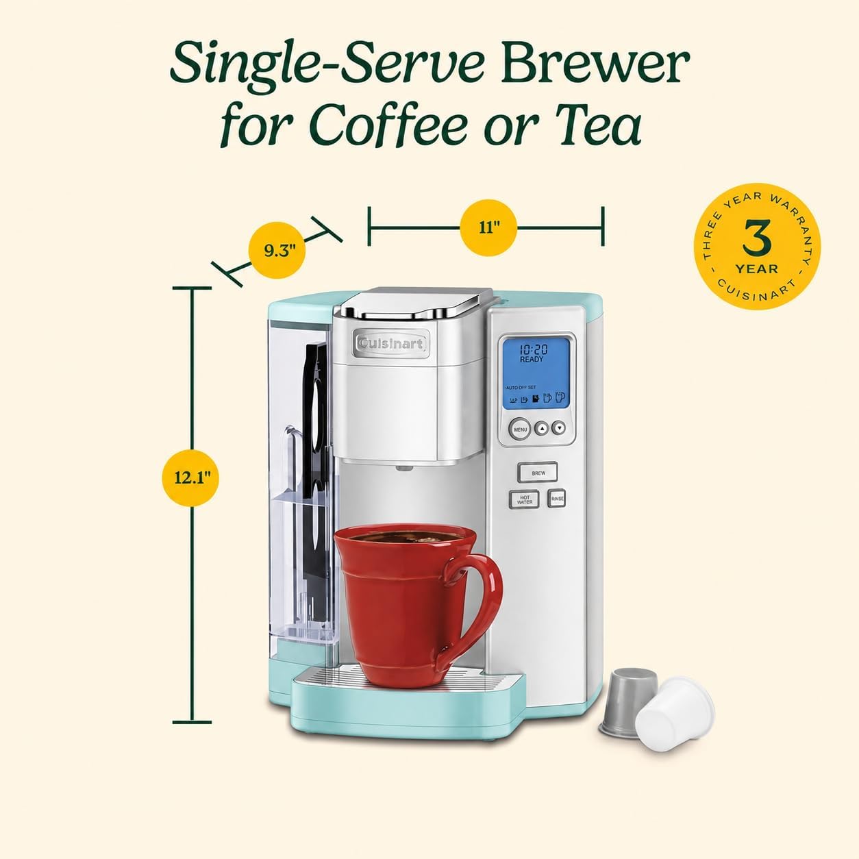 Thumbnail 4 de Cuisinart Single-Serve Coffee Maker (72-Ounce Reservoir) with Programmable Brewing & Hot Water Dispenser