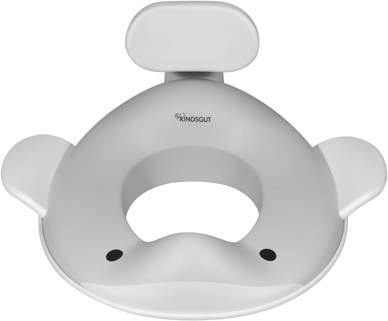 Detalle de Kindsgut Whale Children’s Toilet Seat (Light Grey) – child-friendly design with splash guard
