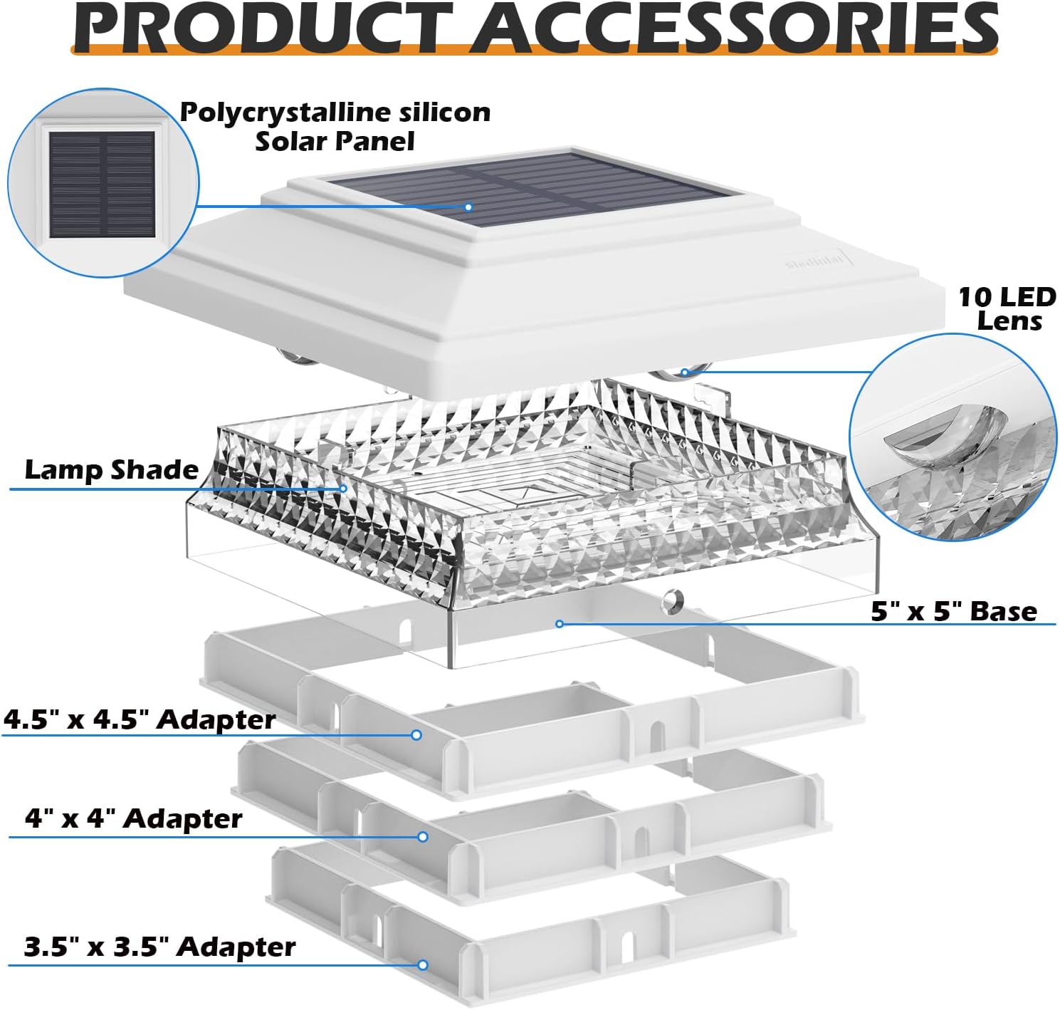 Thumbnail 5 de SIEDiNLAR Solar Post Cap Lights 12-Pack