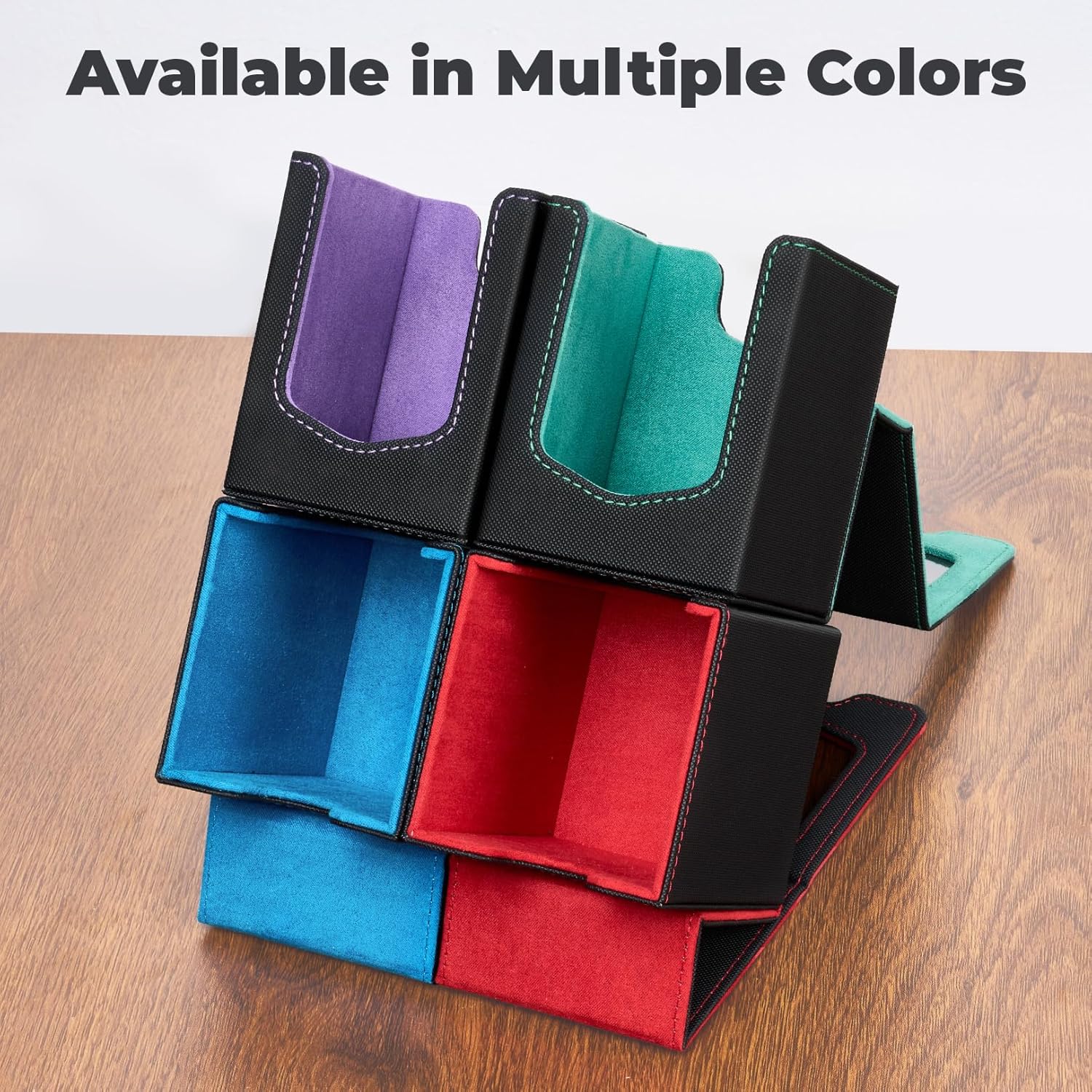 Detalle 2 de Fabmaker 4 Pack Deck Box: Magnetic MTG Commander Storage, 210+ Cards, 6 Color Options