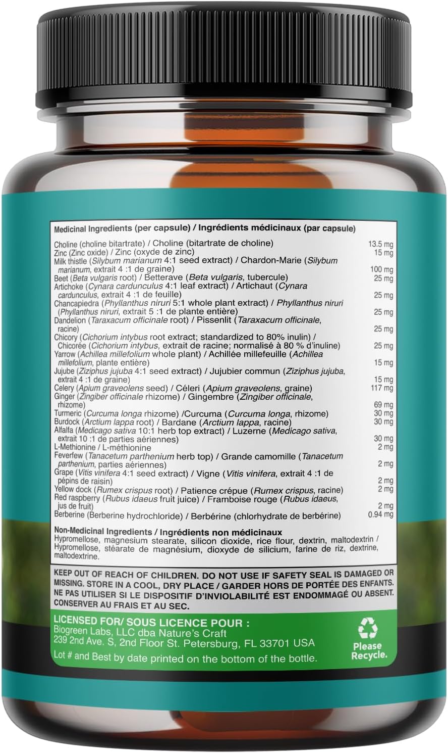 Detalle de Natures Craft Milk Thistle Supplement, 90 Capsules for Herbal Liver Support