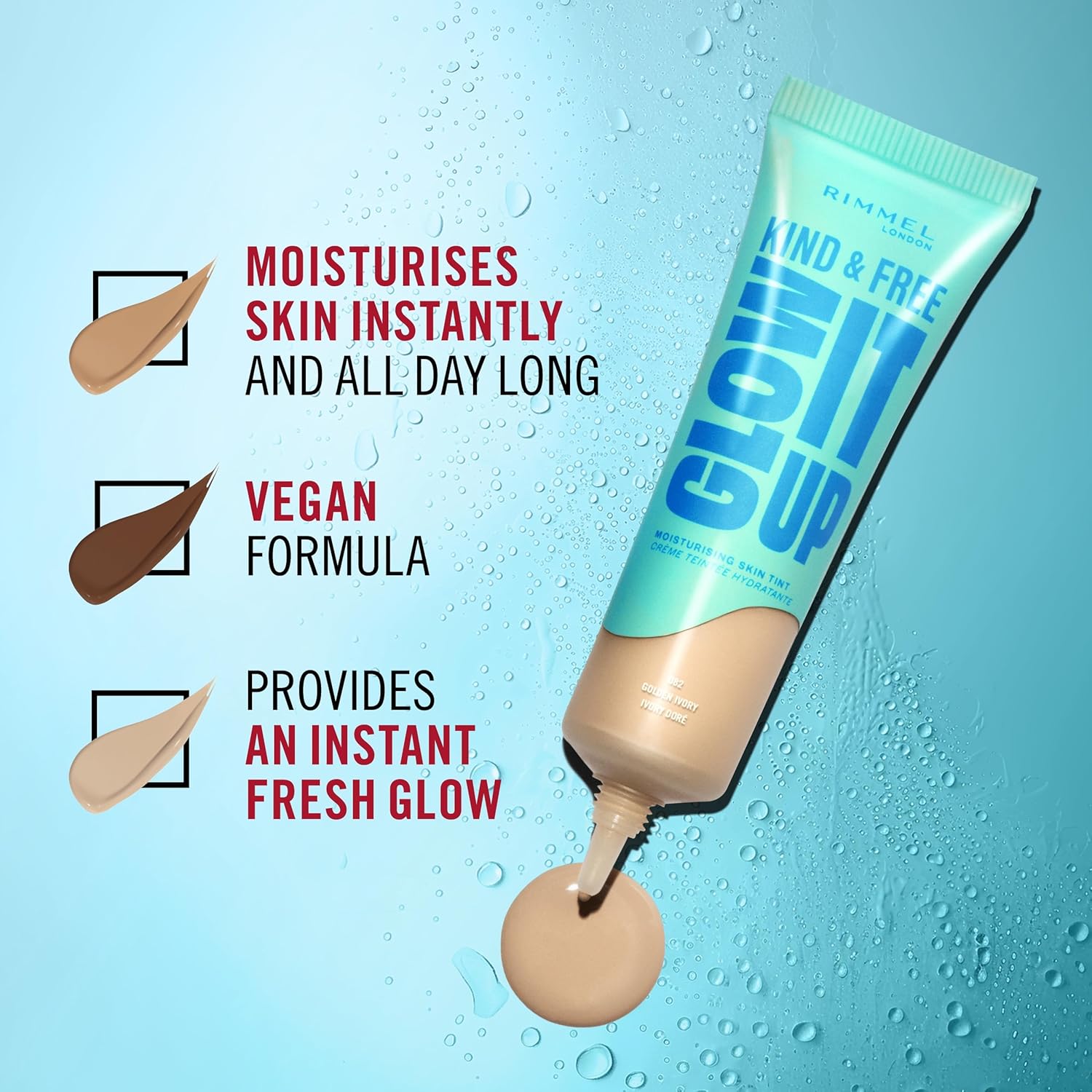 Thumbnail 3 de Rimmel Kind & Free Glow It Up Base Líquida Golden Beige 210