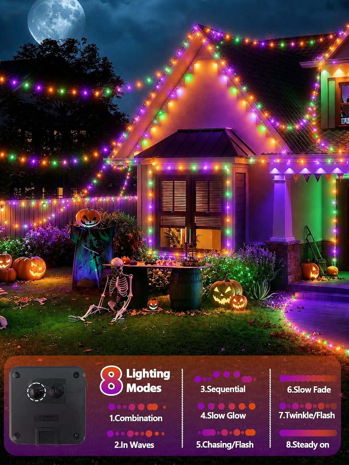 Thumbnail 1 de Solar Halloween String Lights, 600 LEDs