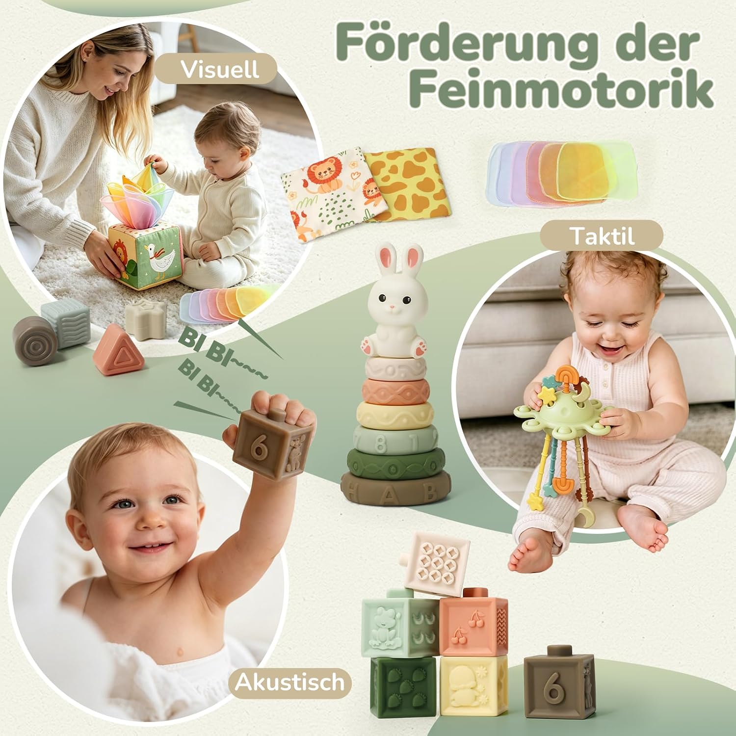 Thumbnail 5 de Auezona Montessori Spielzeug Baby ab 6 Monate – 5-in-1 Lernspielzeug für 6–12 Monate