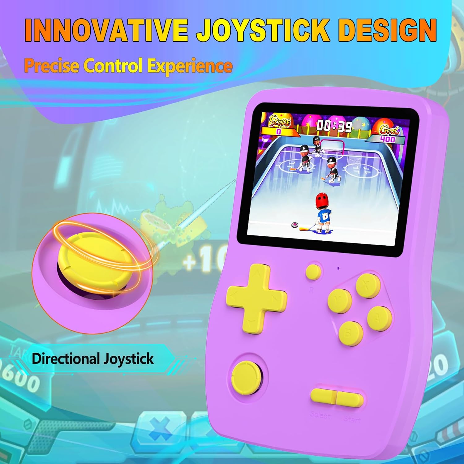 Thumbnail 5 de 32-Bit Handheld Games for Kids (Preloaded 139 Video Games) with 3.0" IPS Screen and Rechargeable Battery, Purple