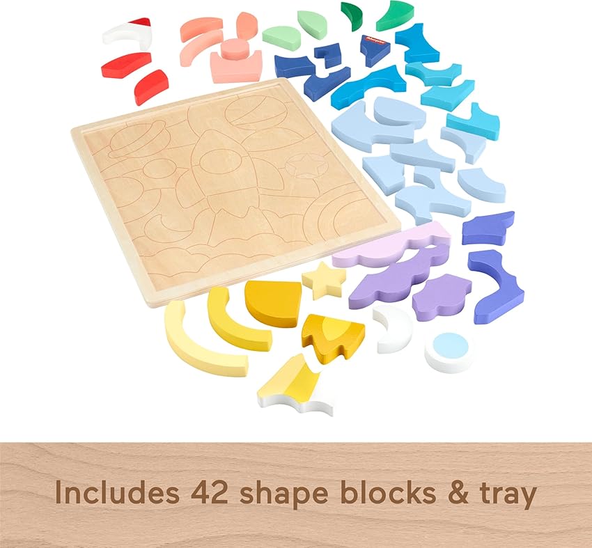 Detalle de Fisher-Price HXY42 puzzle espacial de madera, 42 piezas 🧩