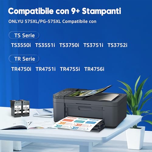 Detalle de ONLYU 575XL PG-575 XL Cartucce compatibili per Canon 575XL Nero
