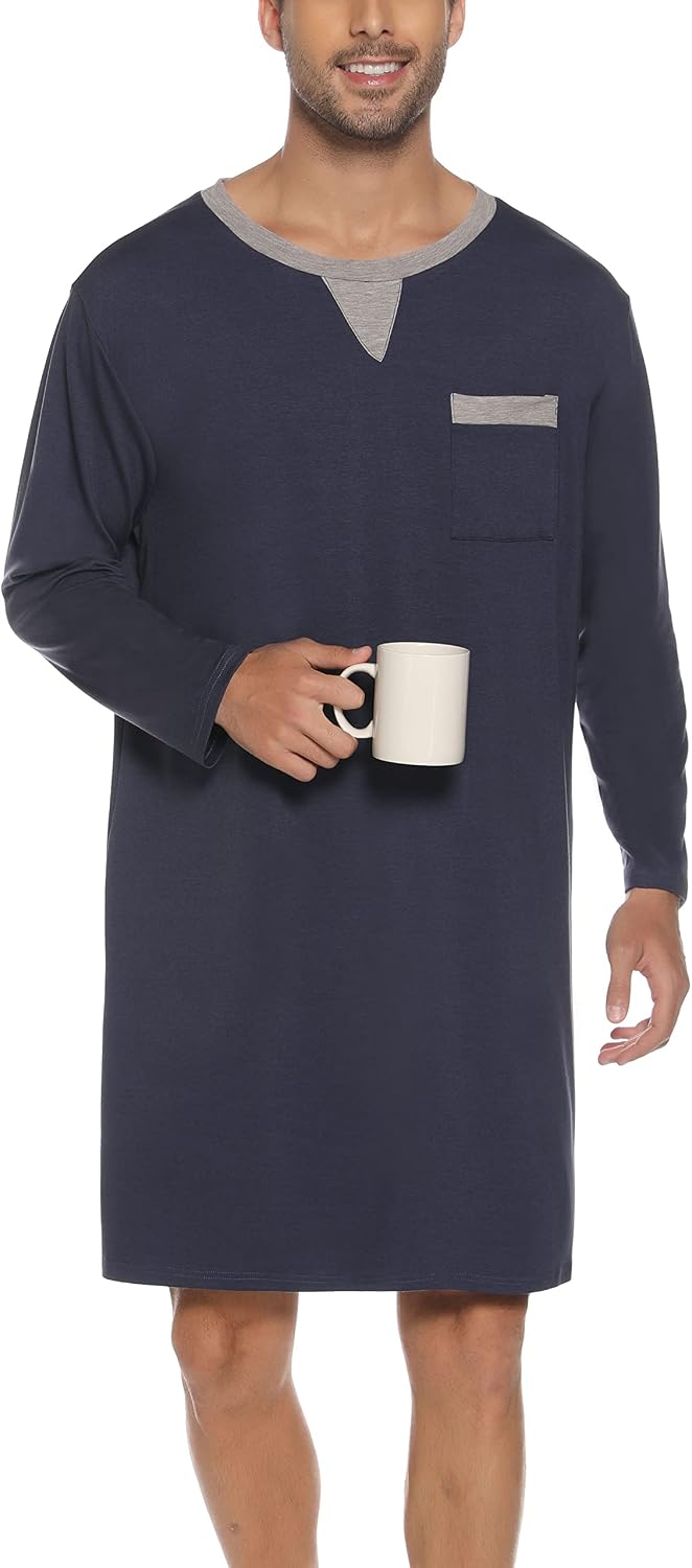 Thumbnail 6 de Yukiuiny Men's Knee-Length Cotton Pyjama Top – Breathable, Soft Sleepwear for All-Night Comfort