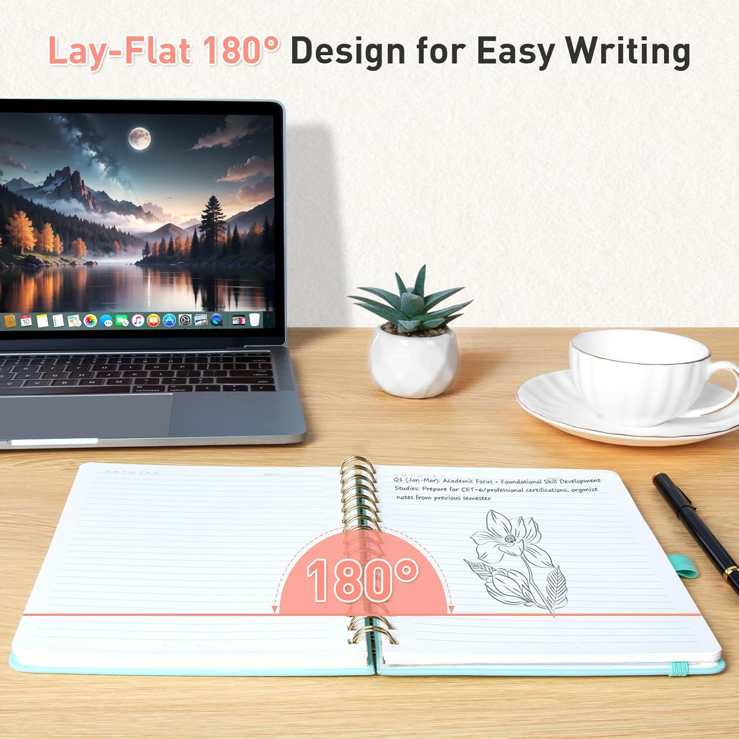 Thumbnail 4 de Umriox B5 Wirebound Notebook (B5, 180 Pages, 100gsm, Pocket) – Red