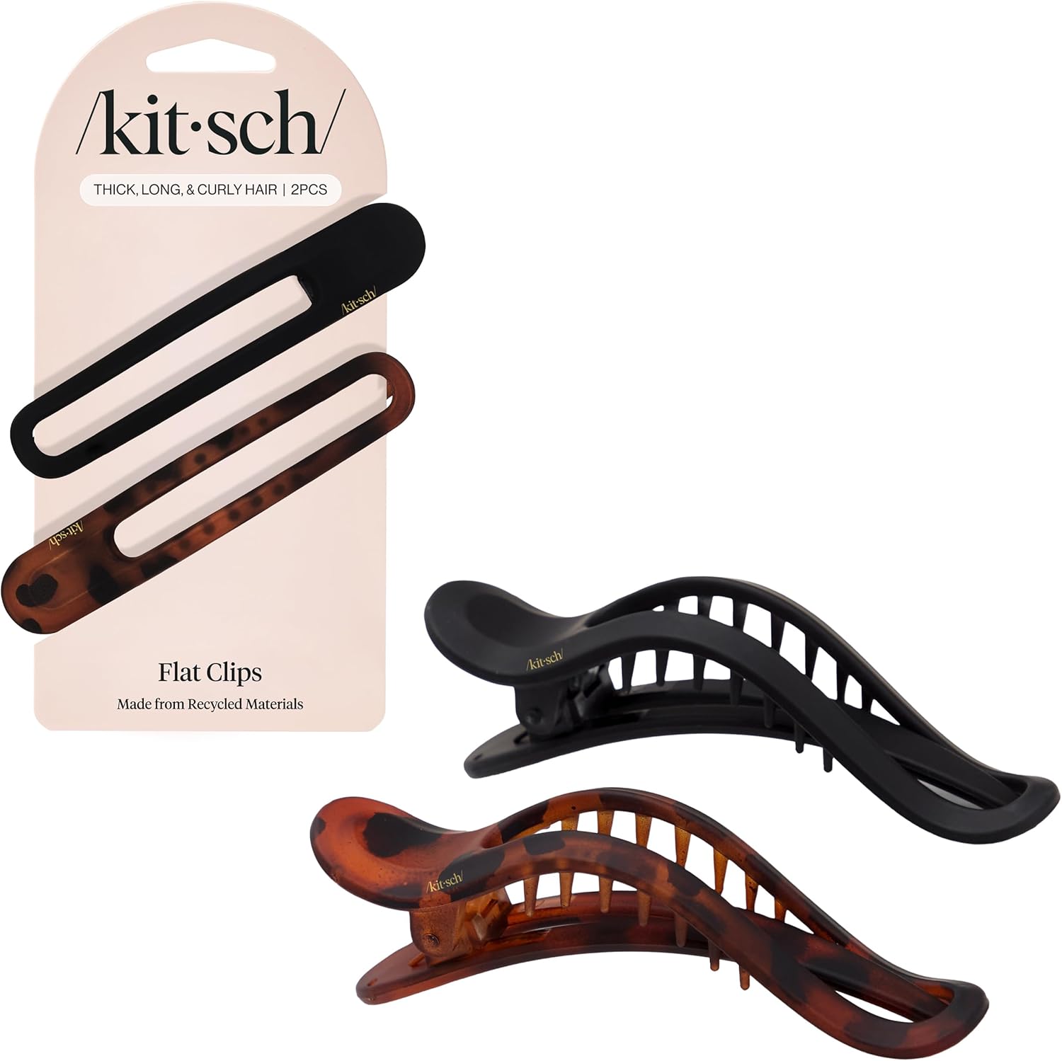 Kitsch Fermagli piatti antiscivolo nero tartaruga