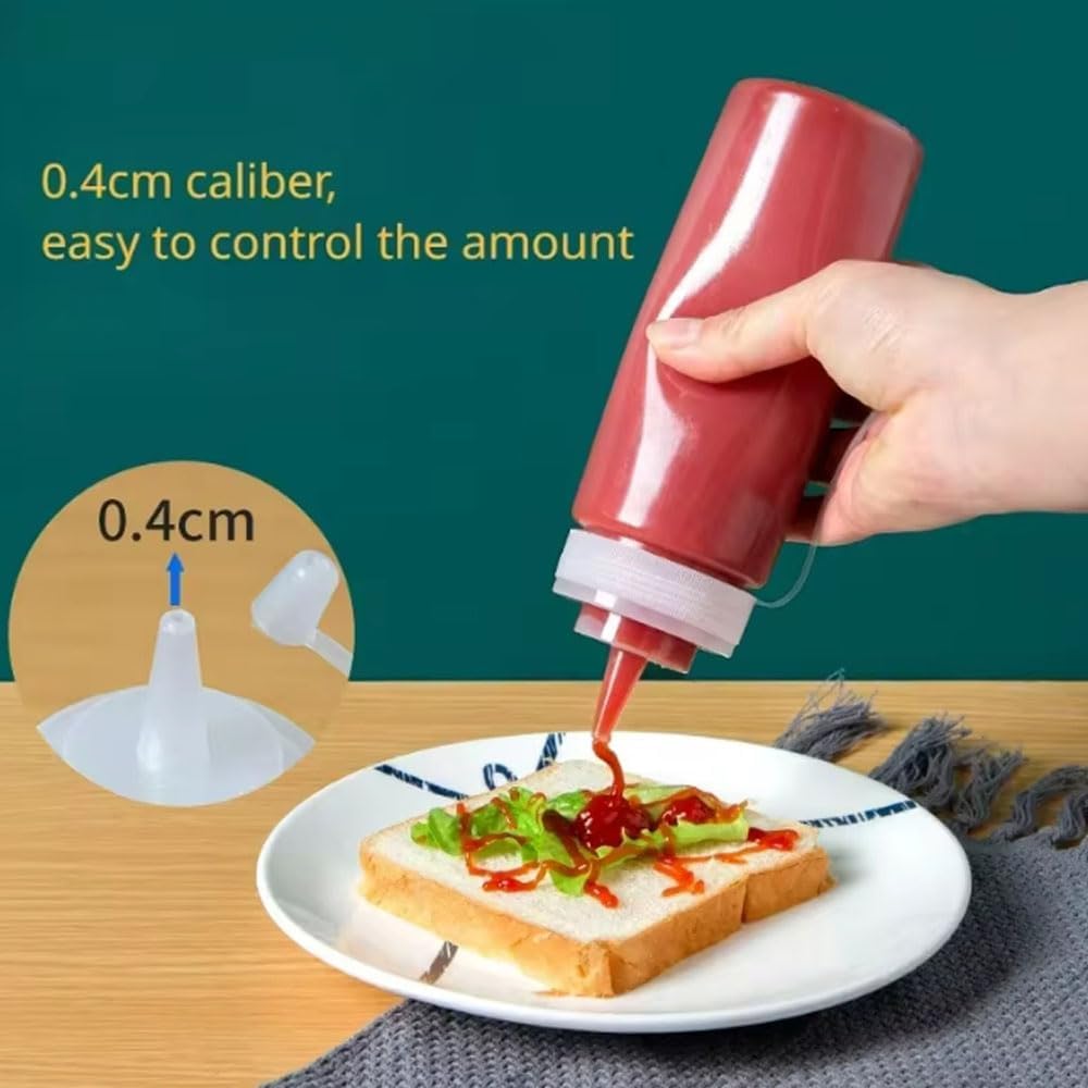 Detalle de YRsorn Squeeze Flasche – 6 Stück Quetschflasche 250 ml Kunststoffflaschen mit Deckeln