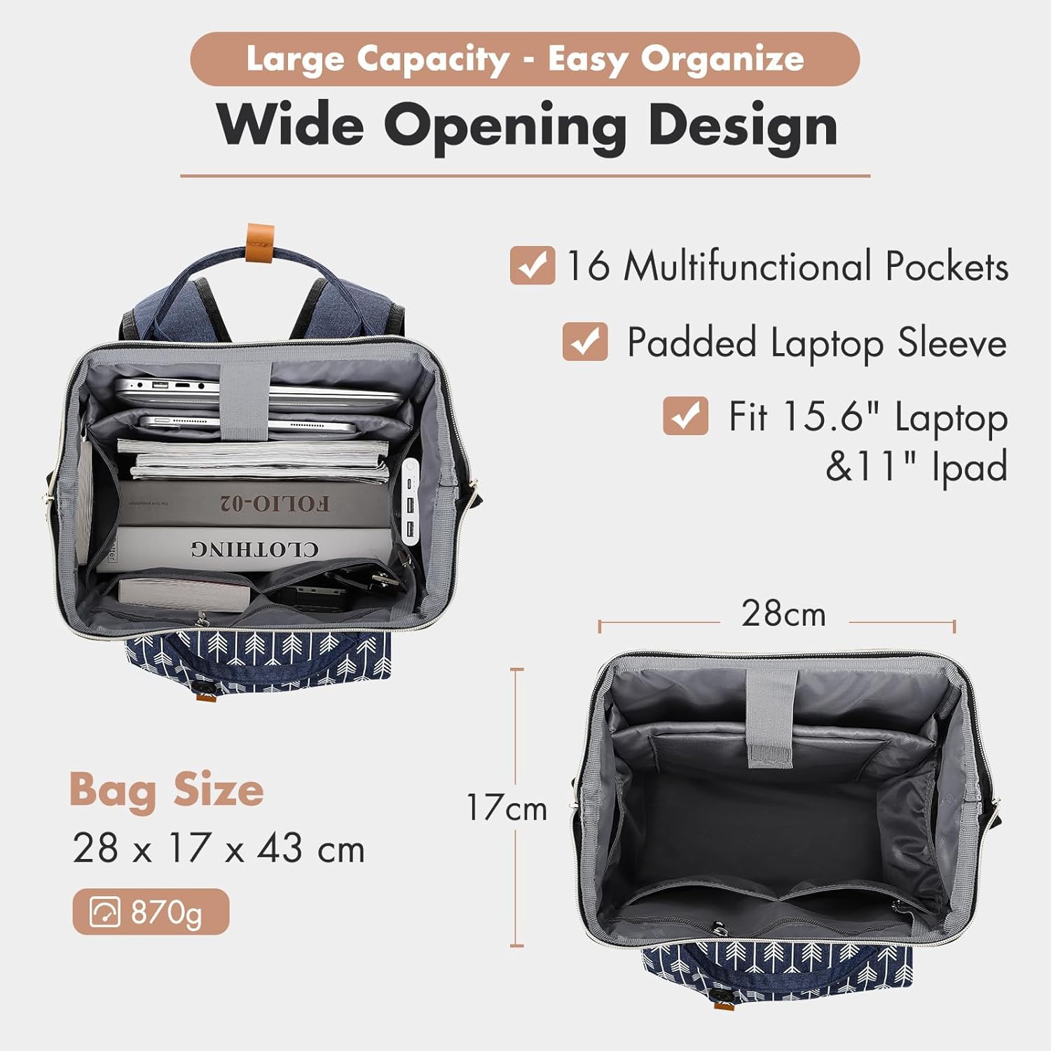 Detalle 2 de Lekesky Laptop Backpack 15.6–17 Inch