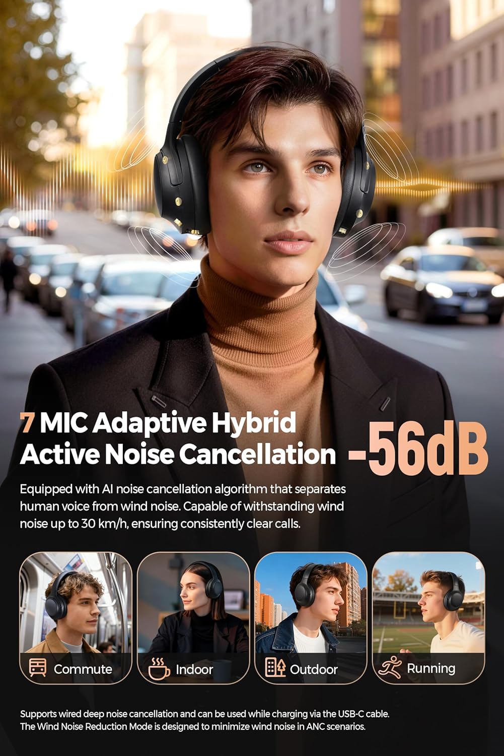 Detalle 2 de SoundPEATS Cove Pro 95H Wireless Headphones