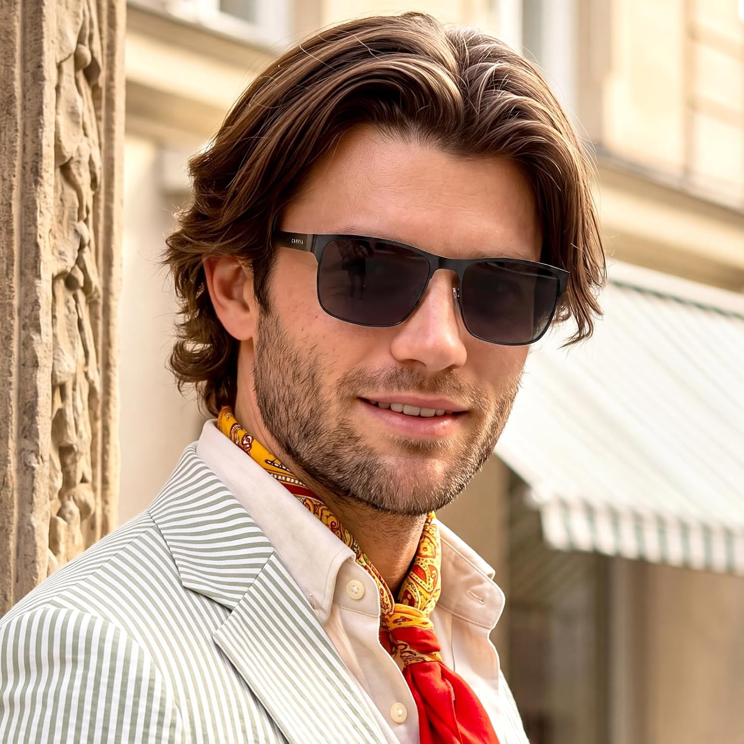 Thumbnail 2 de CARFIA Polarisierte Herren Sonnenbrille Metallrahmen UV400