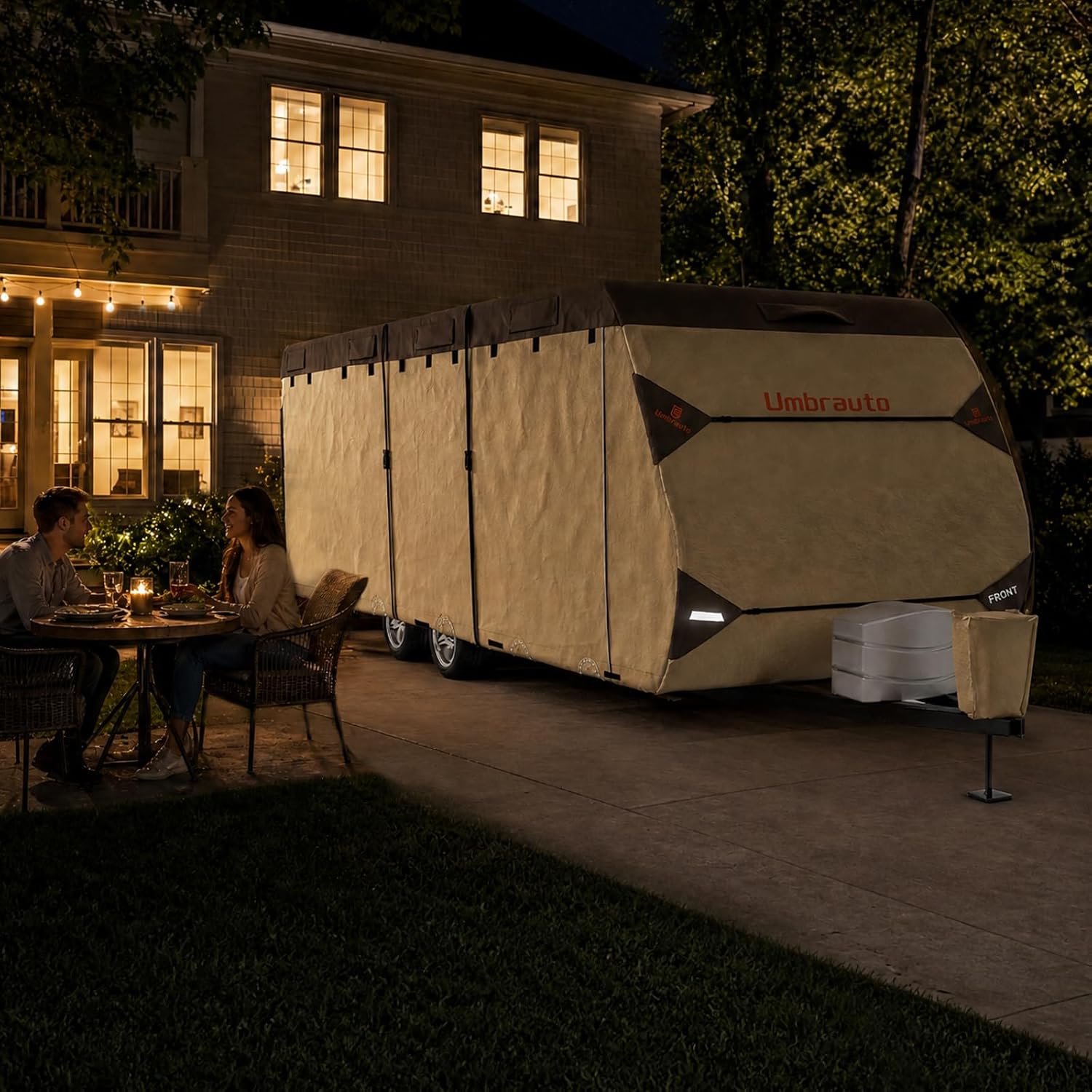 Detalle 2 de Umbrauto Travel Trailer RV Cover (24'–27') with Upgraded 7-Layer Roof & Windproof Fit