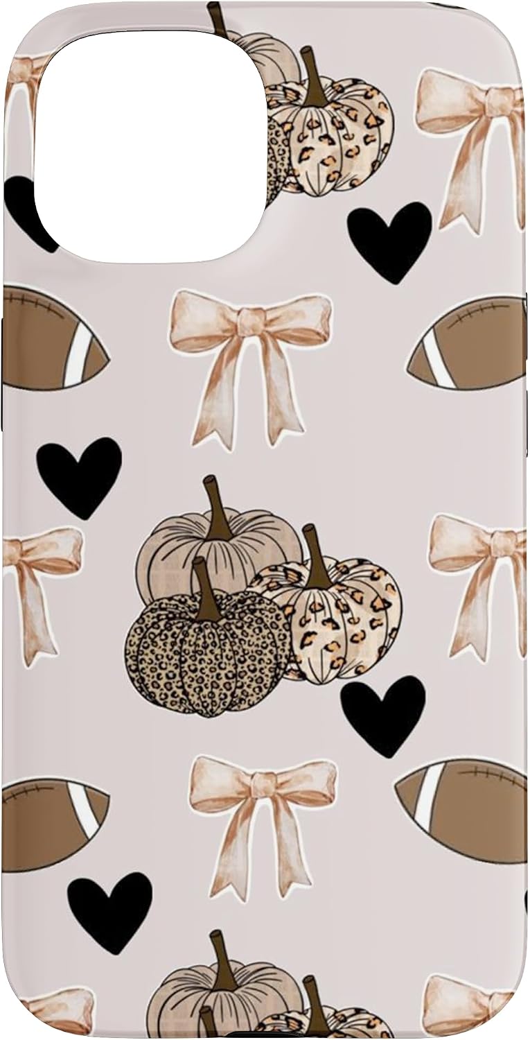 Detalle de Fall Themed Pumpkin Bow Halloween Coquette iPhone 15 Case, Dual-Layer Protection